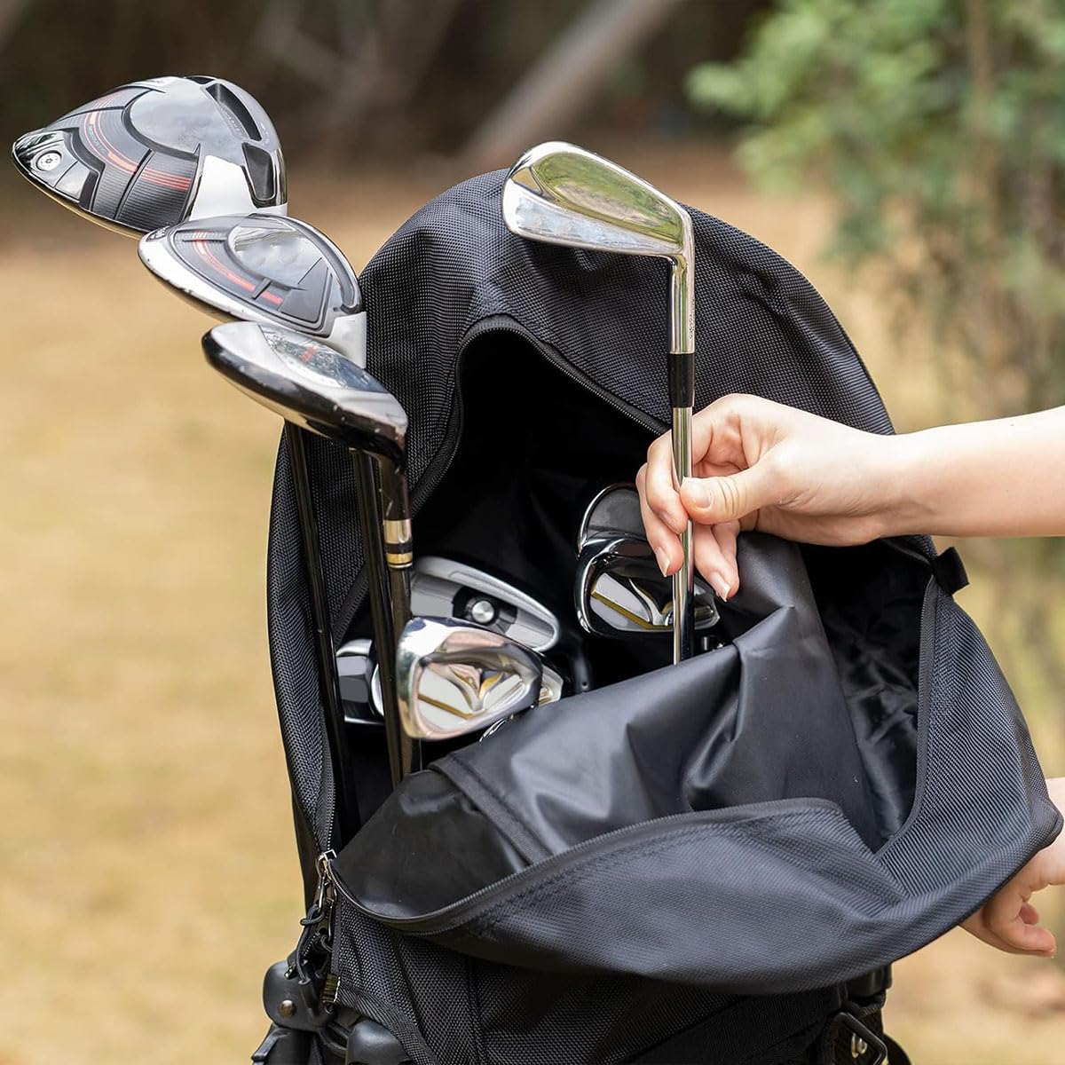 Pomojonbi Golf Bag Rain Cover Hood, Golf Bag Rain Cover, for Tour Bags/Golf Bags/Carry Cart/Stand Bags, Golf Club Bag Accessories