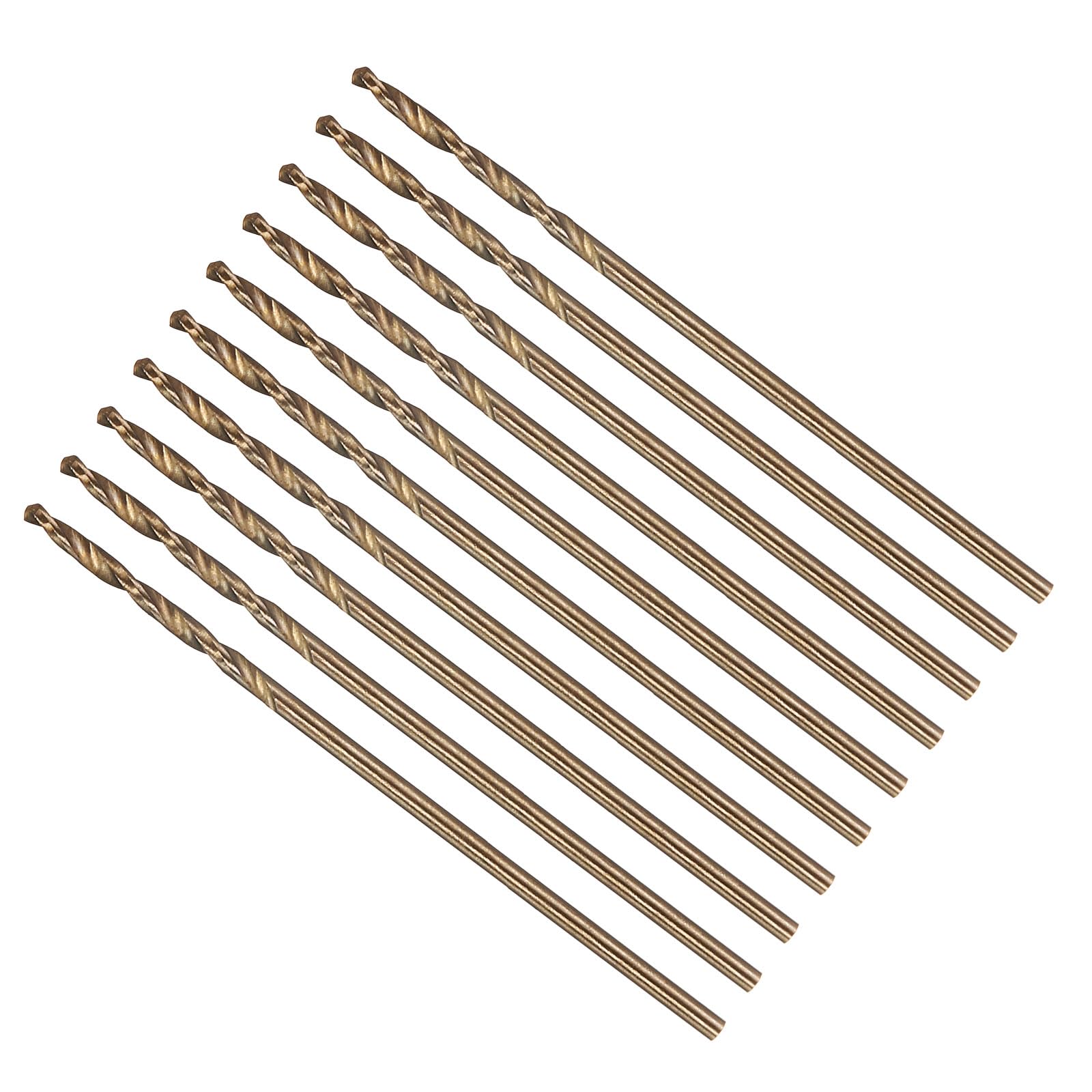 METALLIXITY 1mm Micro Drill Bit (#59) 10Pcs, 4341 High-Speed Steel Straight Shank 118° Gold for Drilling Low-to-medium Hardness Metal Copper Aluminum Plastic Wood — image 1