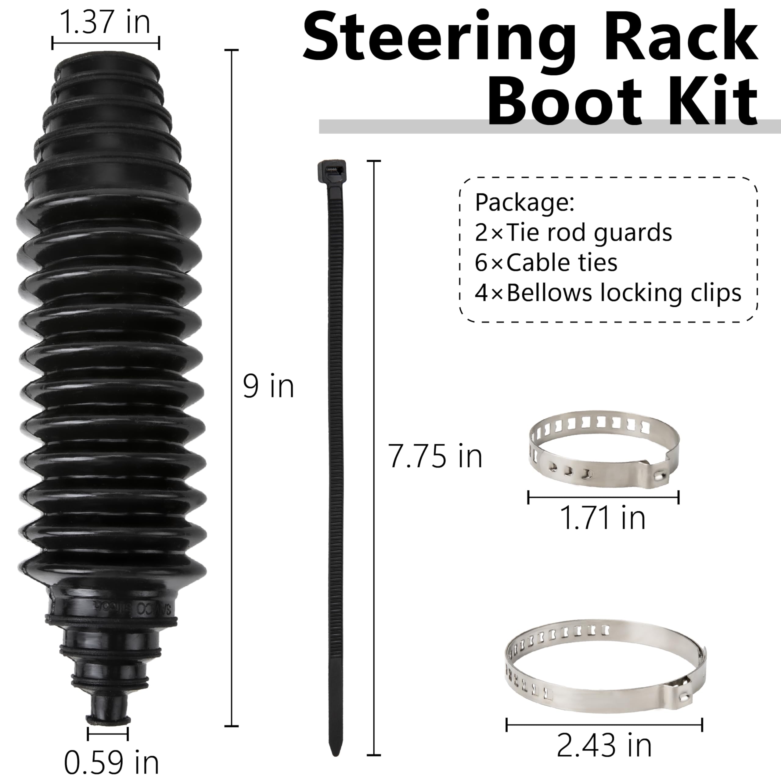 Snapklik.com : Steering Rack Boot Kit, Universal Steering Rack And ...