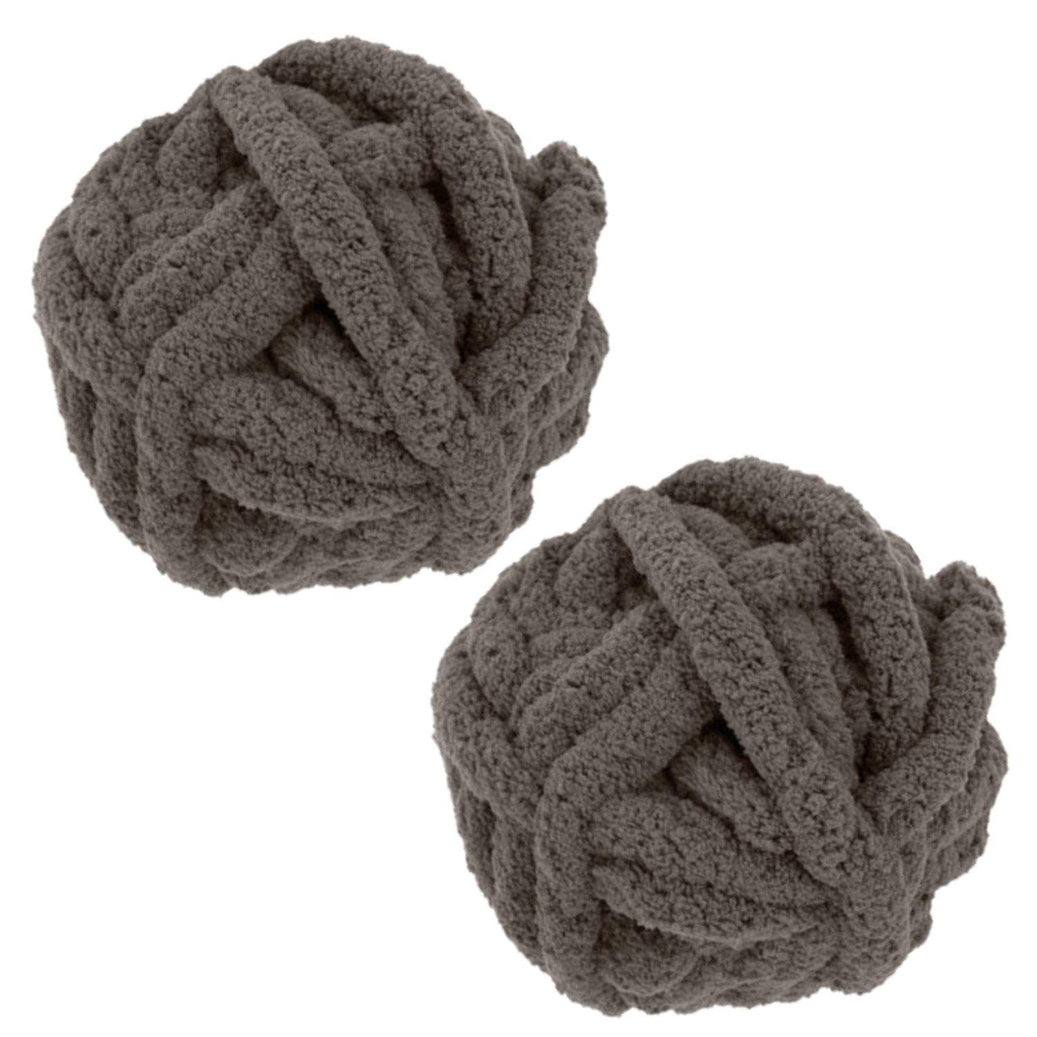 Jumbo Chenille Yarn (2-Pack) by Gather & Create | Total of 56 Yards | 7 Gauge Yarn (¾” Thick) | Wash