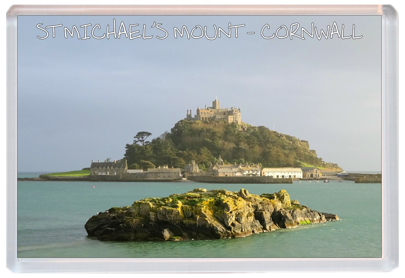Baked Bean Store Blue And White St Michael's Mount - Cornwall - Jumbo Fridge Magnet Id461
