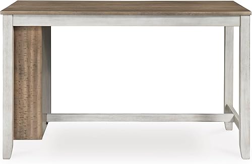 Miniatura 4 de Signature Design by Ashley Skempton Farmhouse - Mesa de comedor de 36 pulgadas de altura de mostrador con almacenamiento y estante para vinos, color