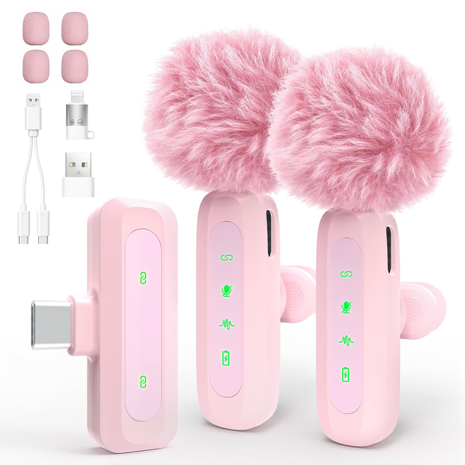 Mini microfono lavalier wireless per iPhone, iPad, dispositivi iOS, microfono da bavero con riduzione del rumore per registrazione, microfono a clip, per video, YouTube, Tiktok, podcast