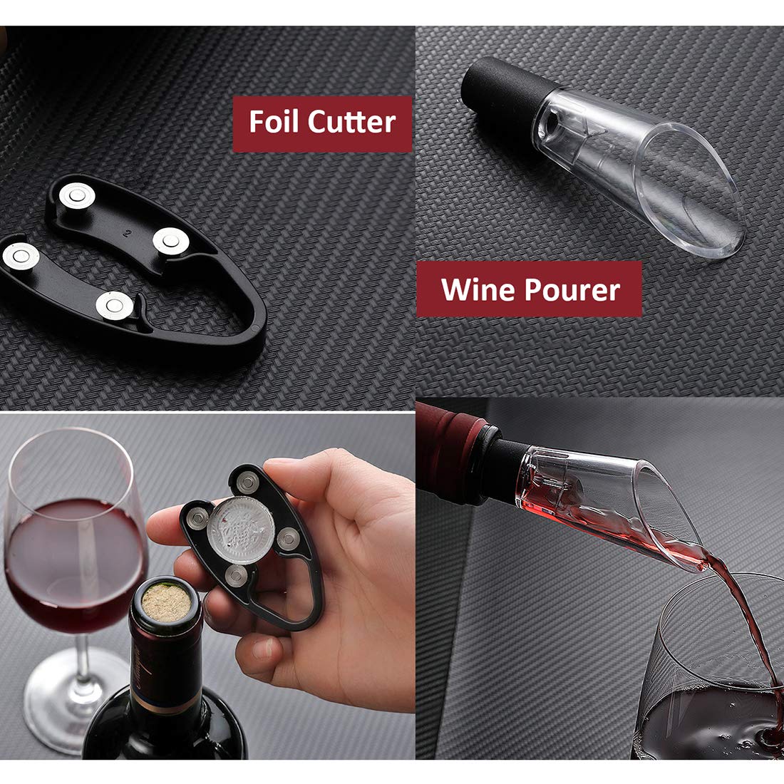 Tire-Bouchon Électrique ASANMU - Rechargeable USB - Avec Coupe-Capsule - Cadeau Vin