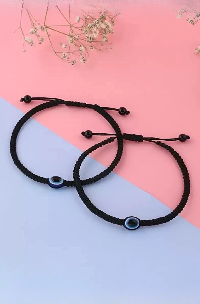 ARTIFICIAL TREE Evil Eye Charms Black Thread Adjustable Anklet (Payal) | Stylish Protective Anklet for Women and Girls | Trendy Black Thread Anklet (AT ANK 003)