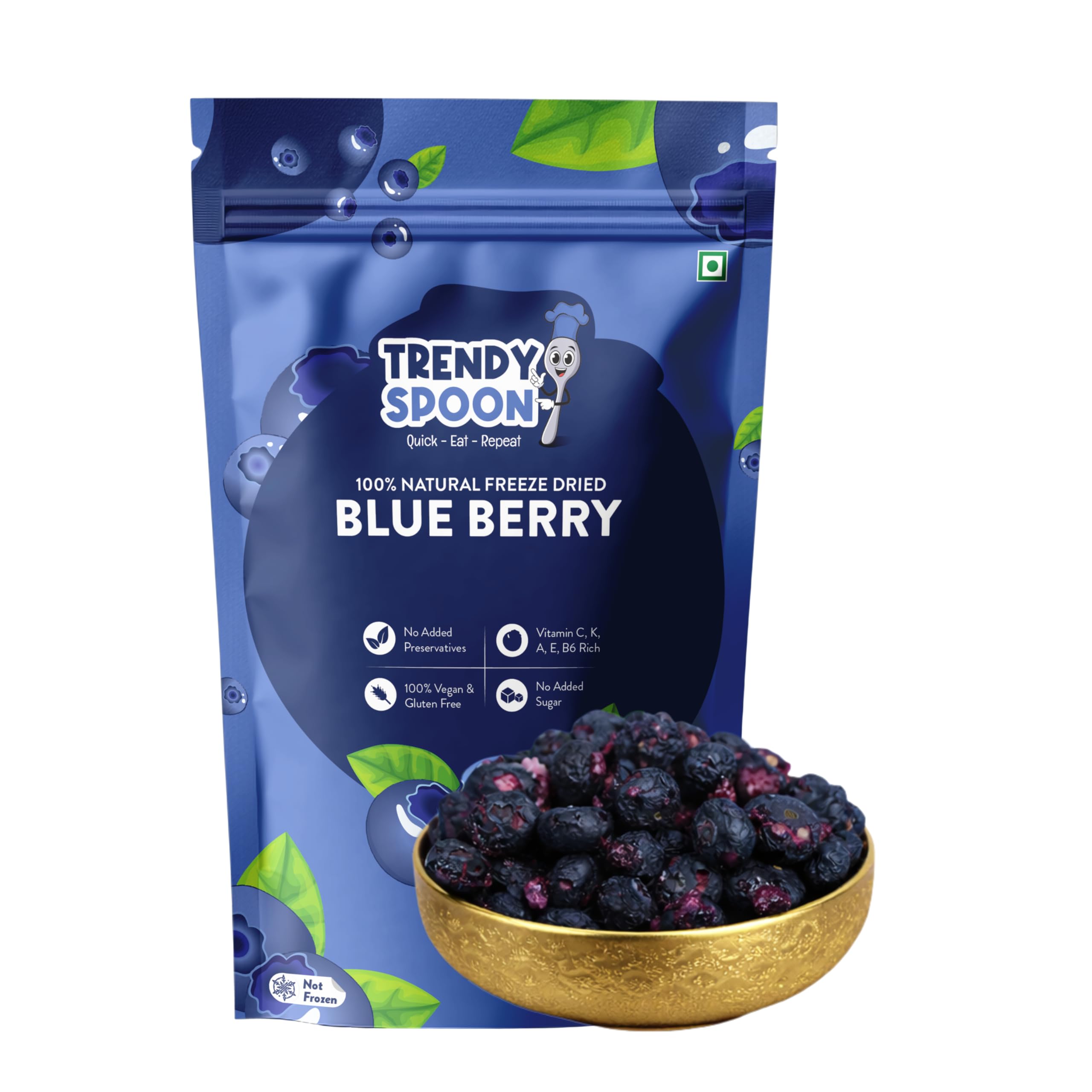 Trendy Spoon Natural Freeze Dried Blueberry | Rich in Vitamins, Natural and Healthy Fruit Snack | 16 Grams-image-10