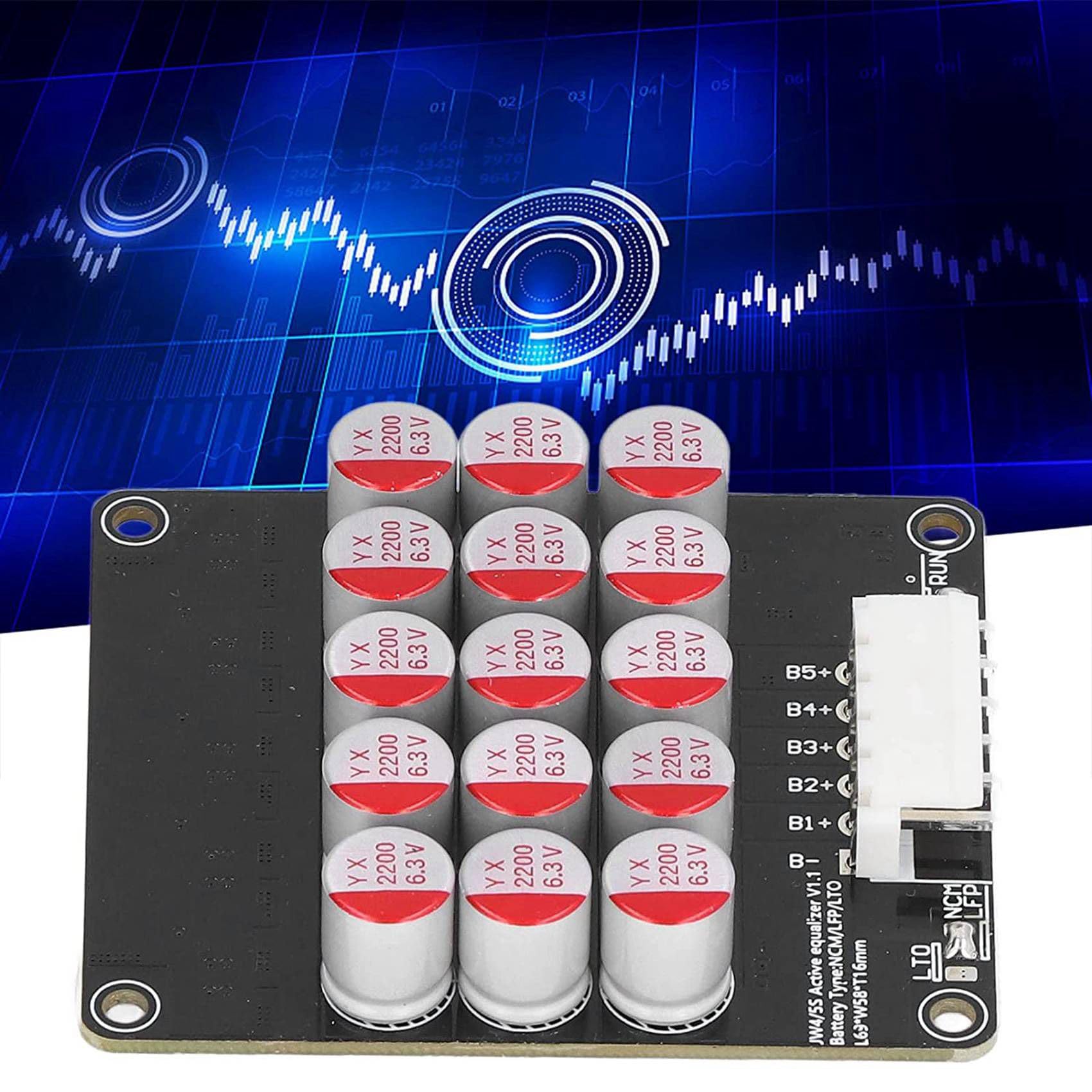2X Equalizzatore 5S Balancer Lifepo4/Lipo/LTO Condensatore di Equalizzazione Energetica della Batteria Scheda