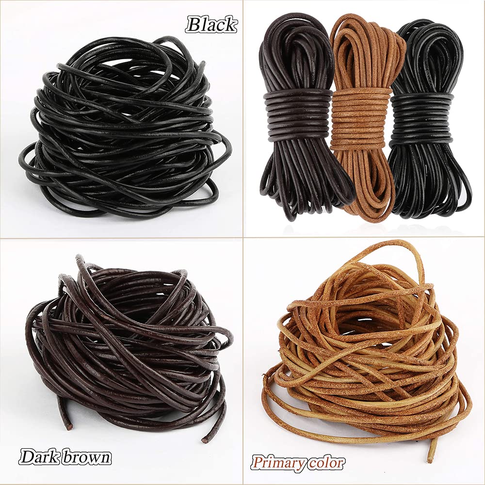Mardatt Cordon Rond En Cuir Véritable Pour La Fabrication De Bijoux (2