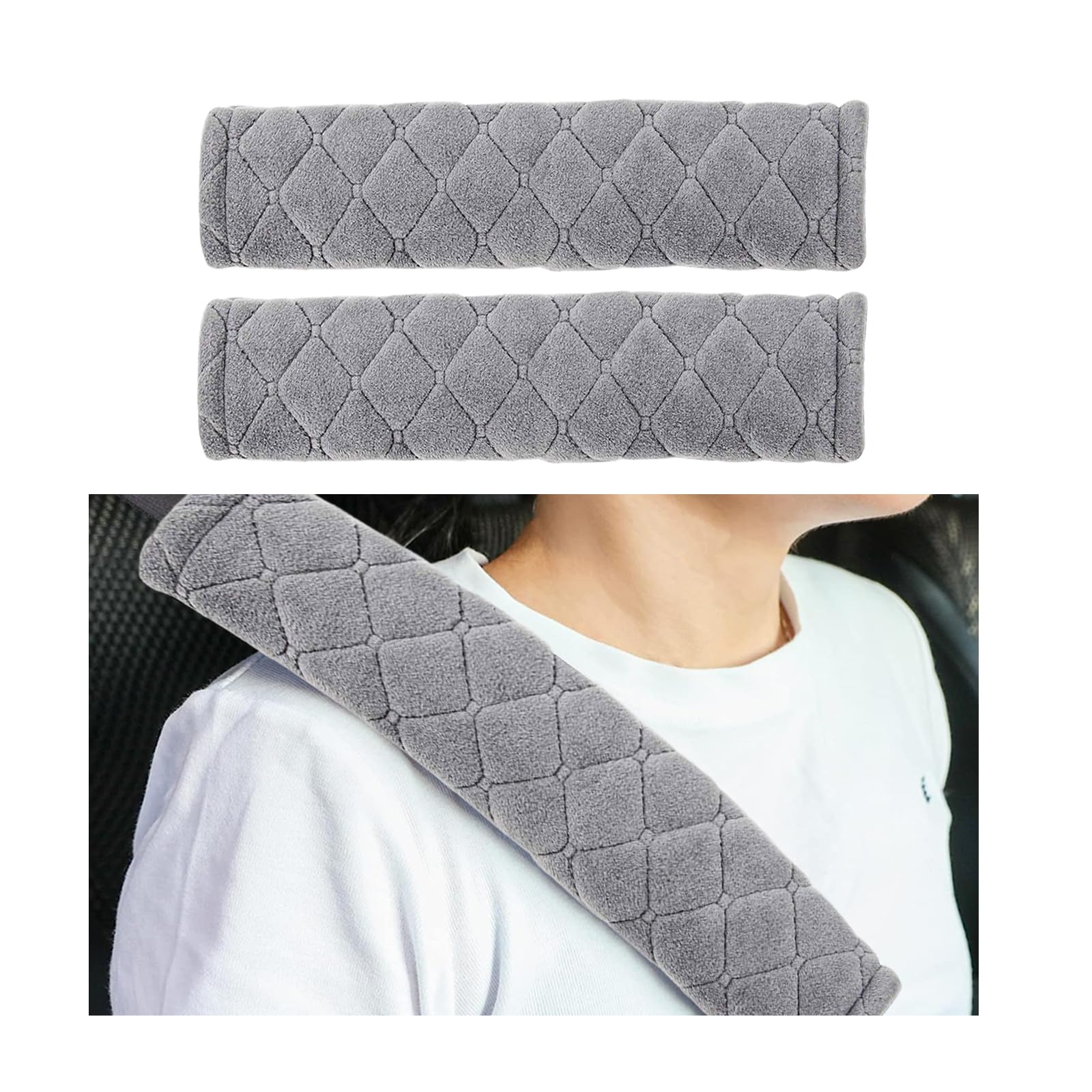 Housses Ceinture De Sécurité En Daim - Lot De 2, Universelles, 23x6 Cm, Confortables, Lavables, Velcro