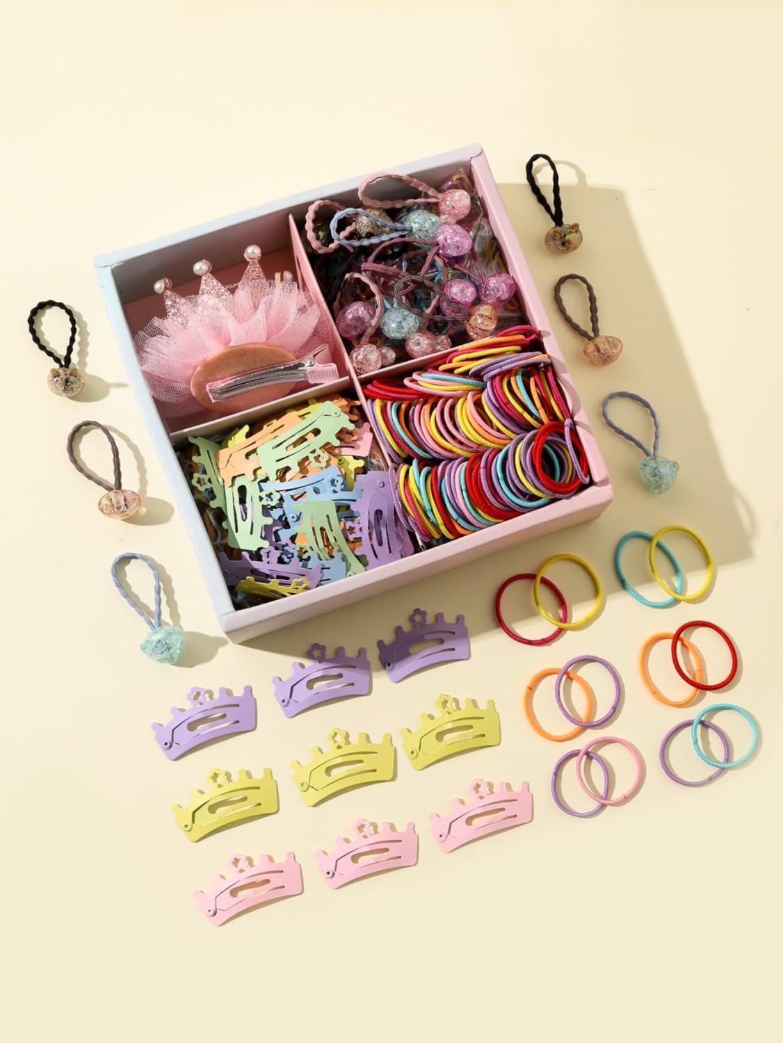 131 Pcs Princess Crown Hairband Clips Set for Toddlers