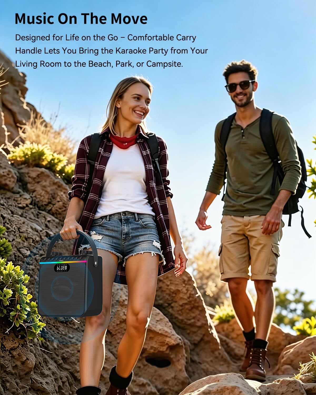 Enceinte karaoké Bluetooth avec woofer, Tweeter et 2 micros sans Fil