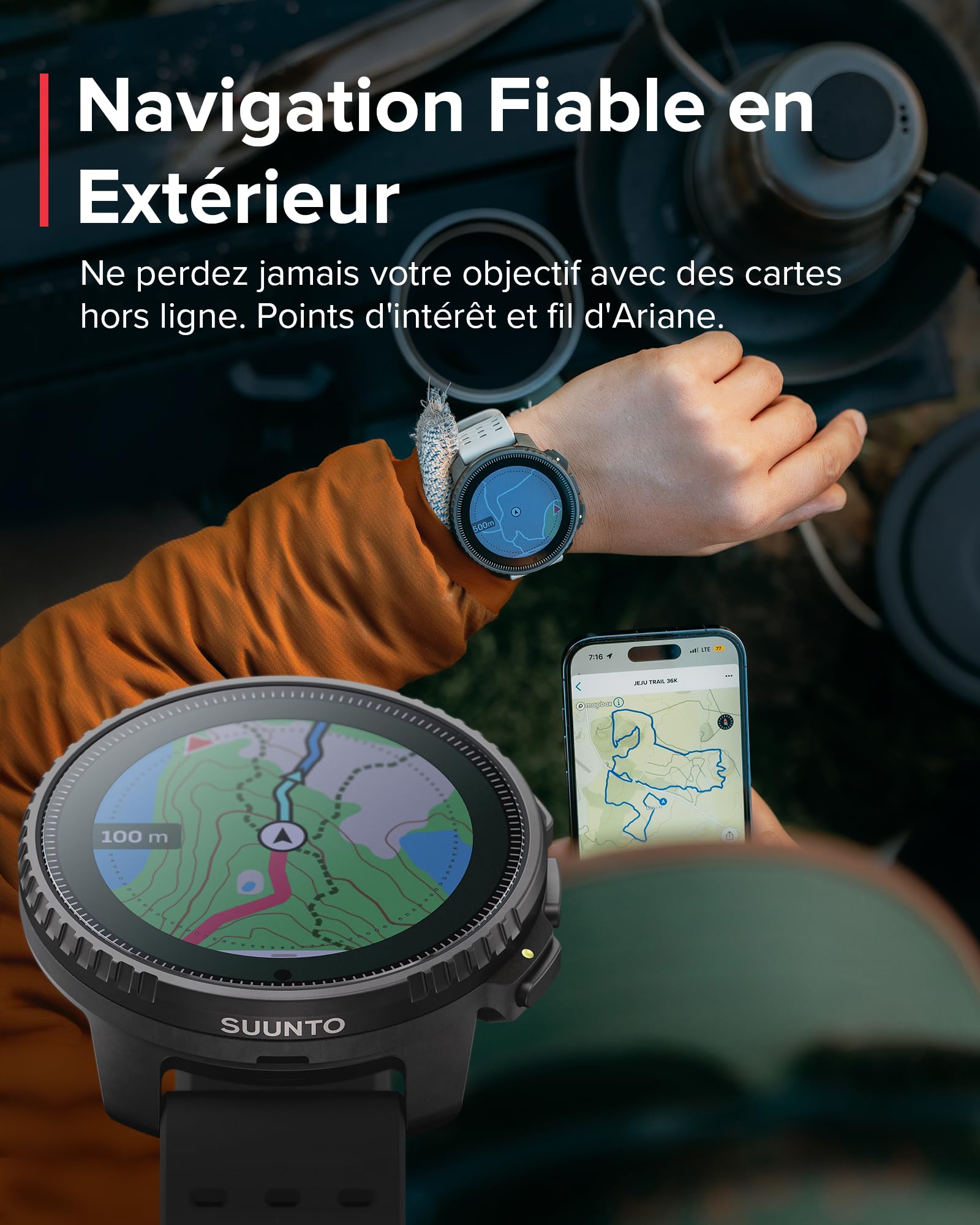 SUUNTO Vertical Montre Connectée Sport Homme, 95+ Sports, Tracker d'Activités GPS, Smartwatch Intelligent Soins de Santé 24/7, Cardiofréquencemètre, Altimètre, Baromètre, Chargement Solaire Optionnel