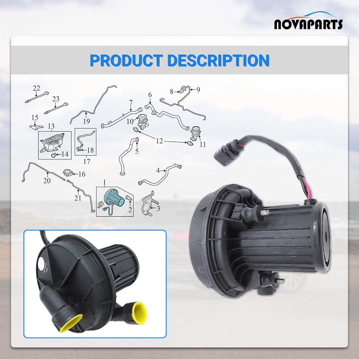 Secondary Air Injection Pump for 2008-2013 Audi A4 A5 A6 A7Quattro Q5 Q7 S4 S5 SQ5 079959231A 079959231 079959253