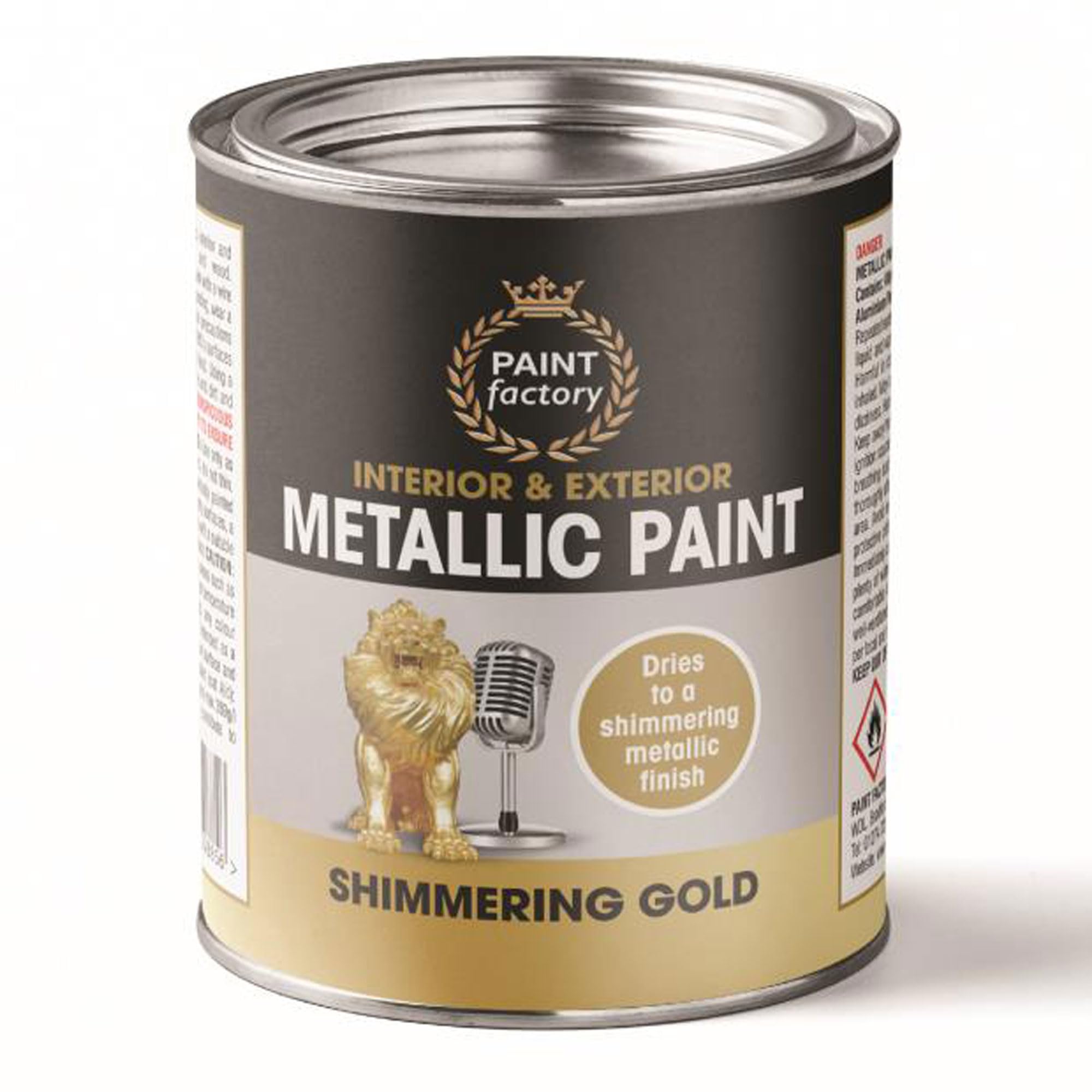 Eliz Rapide Paint Factory Metallic Tinned Paint Shimmering Gold 300ml - Delivers A Stunning, High-Gloss Metallic Finish That Adds Elegance And Shine To Any Project.