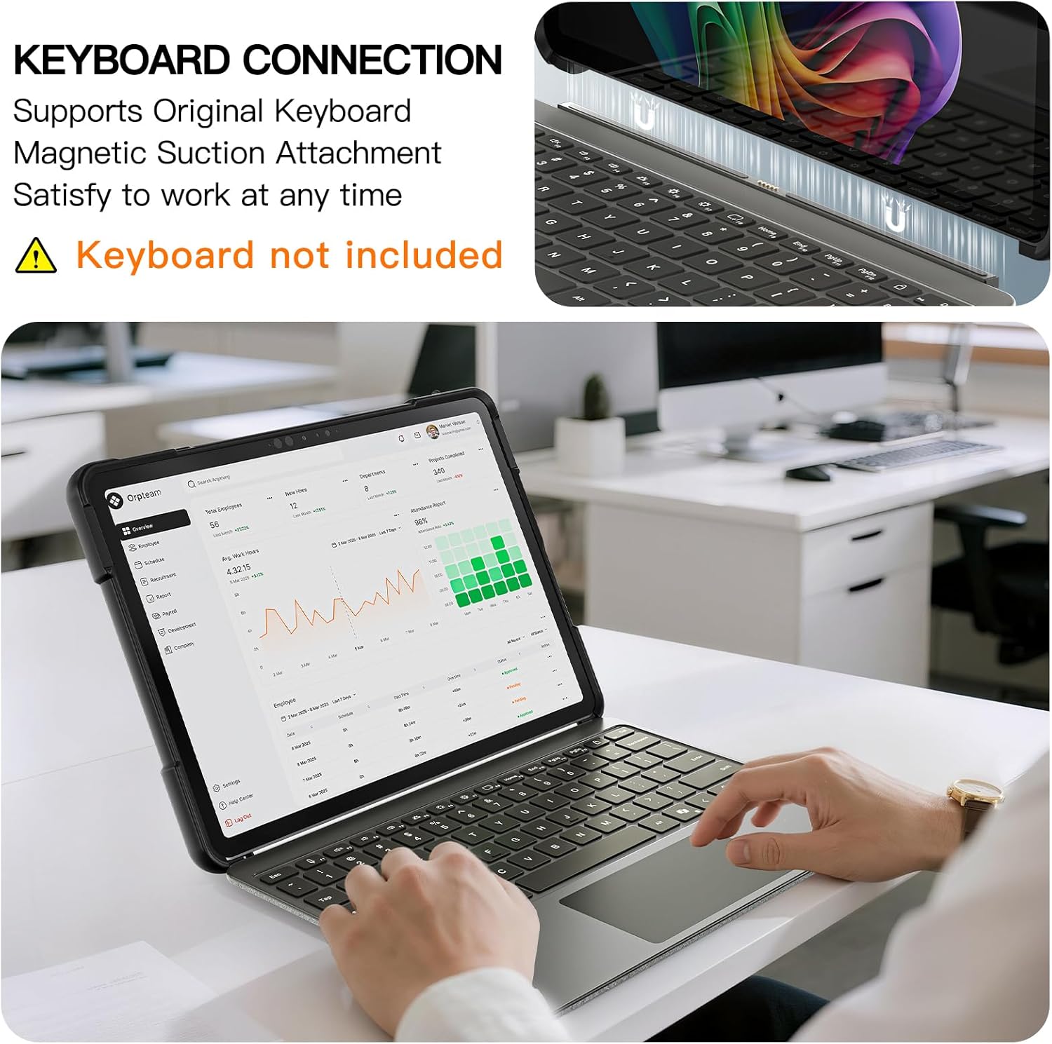 Junfire Protective Case for Microsoft Surface Pro 12 (2025), Shockproof Surface Pro12 Case with 360°Rotating Stand/Hand Strap/Stylus Holder/Shoulder Belt, Compatible with Type Cover Keyboard-Black