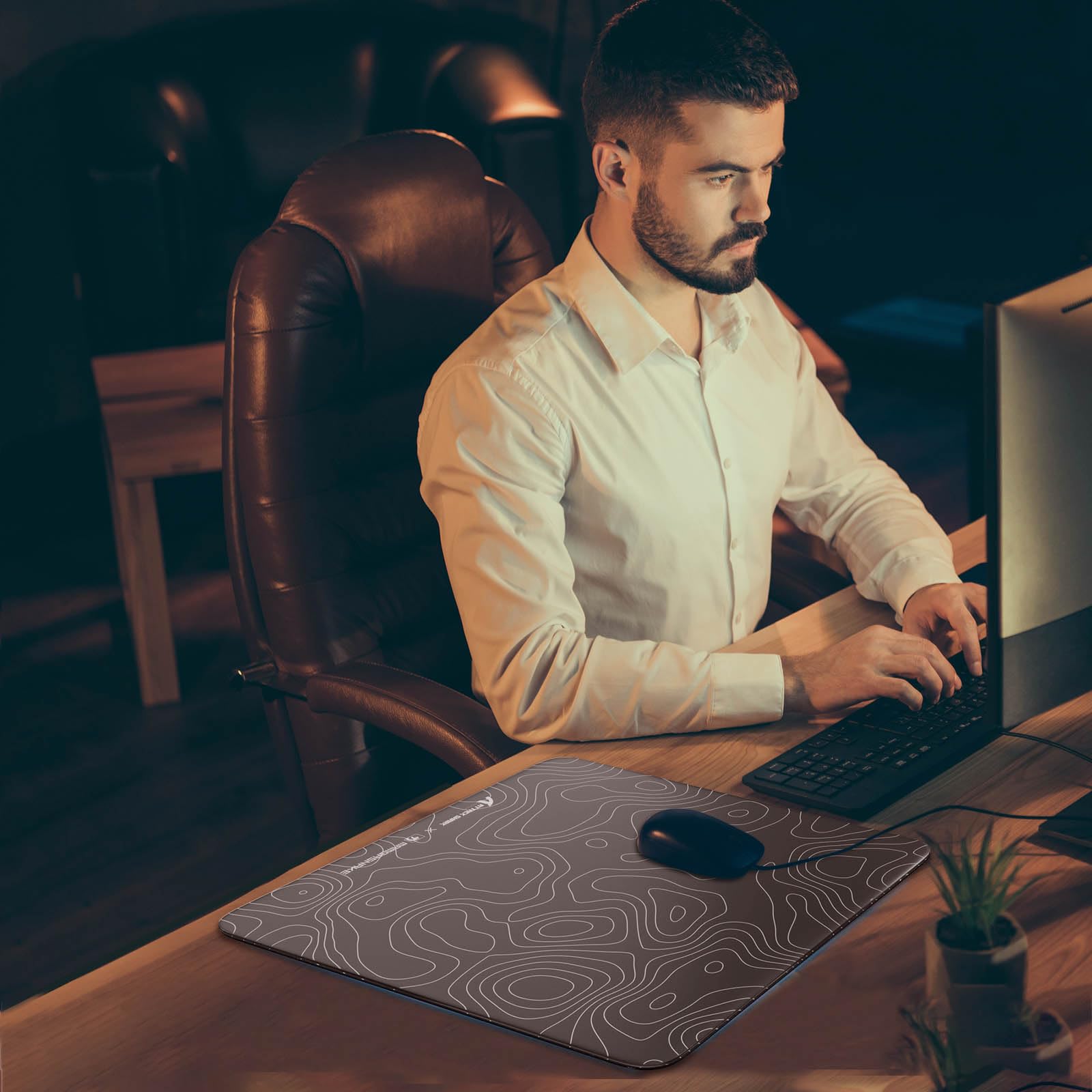 ATTACK SHARK CM05 - Alfombrilla de ratón grande de cristal para juegos, 450 x 400 mm, vidrio nano-texturizado para precisión y velocidad, base de poliuretano antideslizante, dureza 9H, suave y