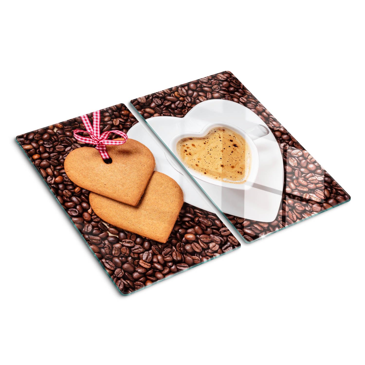 Planche à découper en verre 2x30x52 cm décor café protège plaque induction Tulup