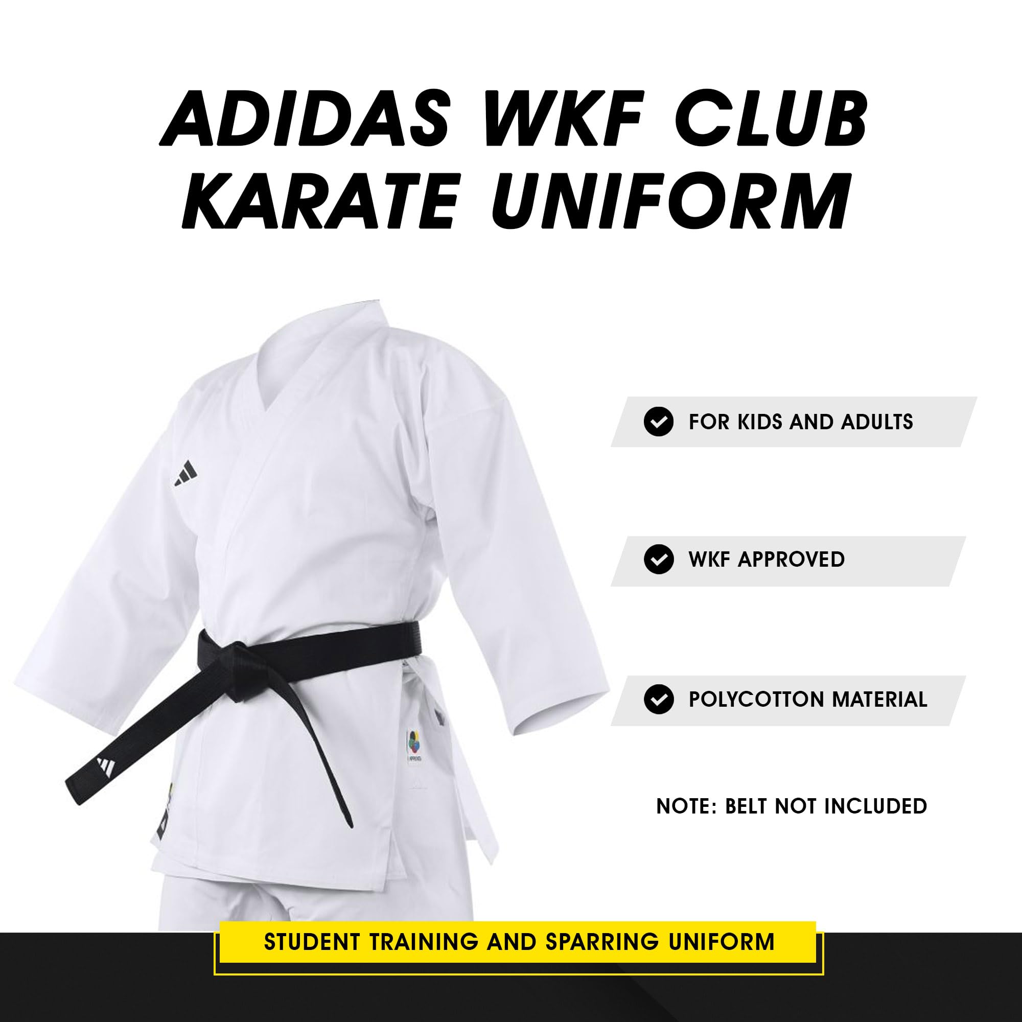 adidas Karate Gi Adulto Niños Blanco Club Estudiante Uniforme Hombres Mujeres Niños Niñas 8oz Traje
