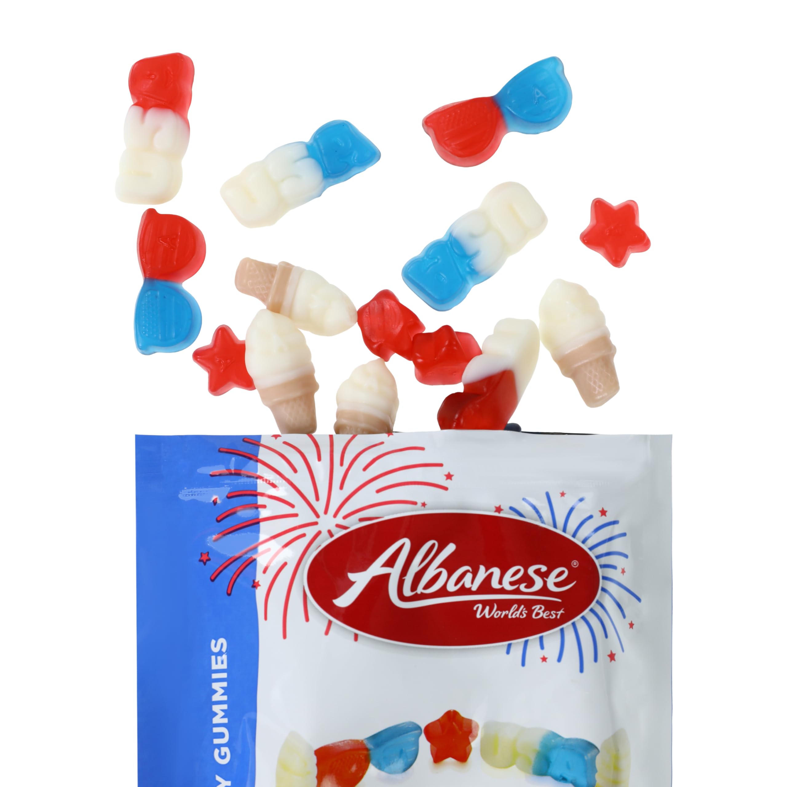 Abanese U.S. of Yay Gummies - Red, White & Blue USA Themed Gummy Candies - 4th Of July Candy - 40oz Bag thumbnail 3