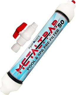 Hydropure Technologies 50,000 Gallon Pool and Spa Pre Filter, High Performance, City and Well Water, Removes Iron, Copper, and Other Metals, Includes Valve Connector, Made in USA