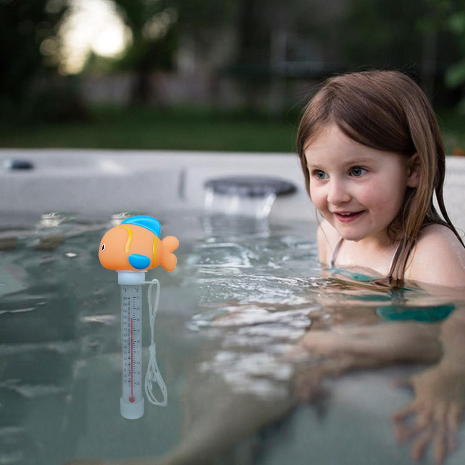 Termometro Piscina, Termometro Galleggiante per Piscina, Floating Termometri con Filo, Termometros Acquario, per Spa Esterni/Interni, Piscine, Vasche e Acquari