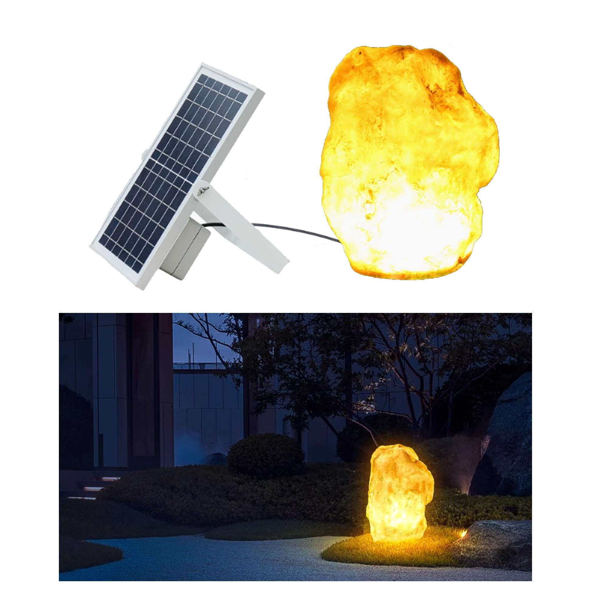 Solar outside lights Garden Decor Landscape Pathway Lights fall yard decorations outdoor with Warm LED Lights glowing rocks
