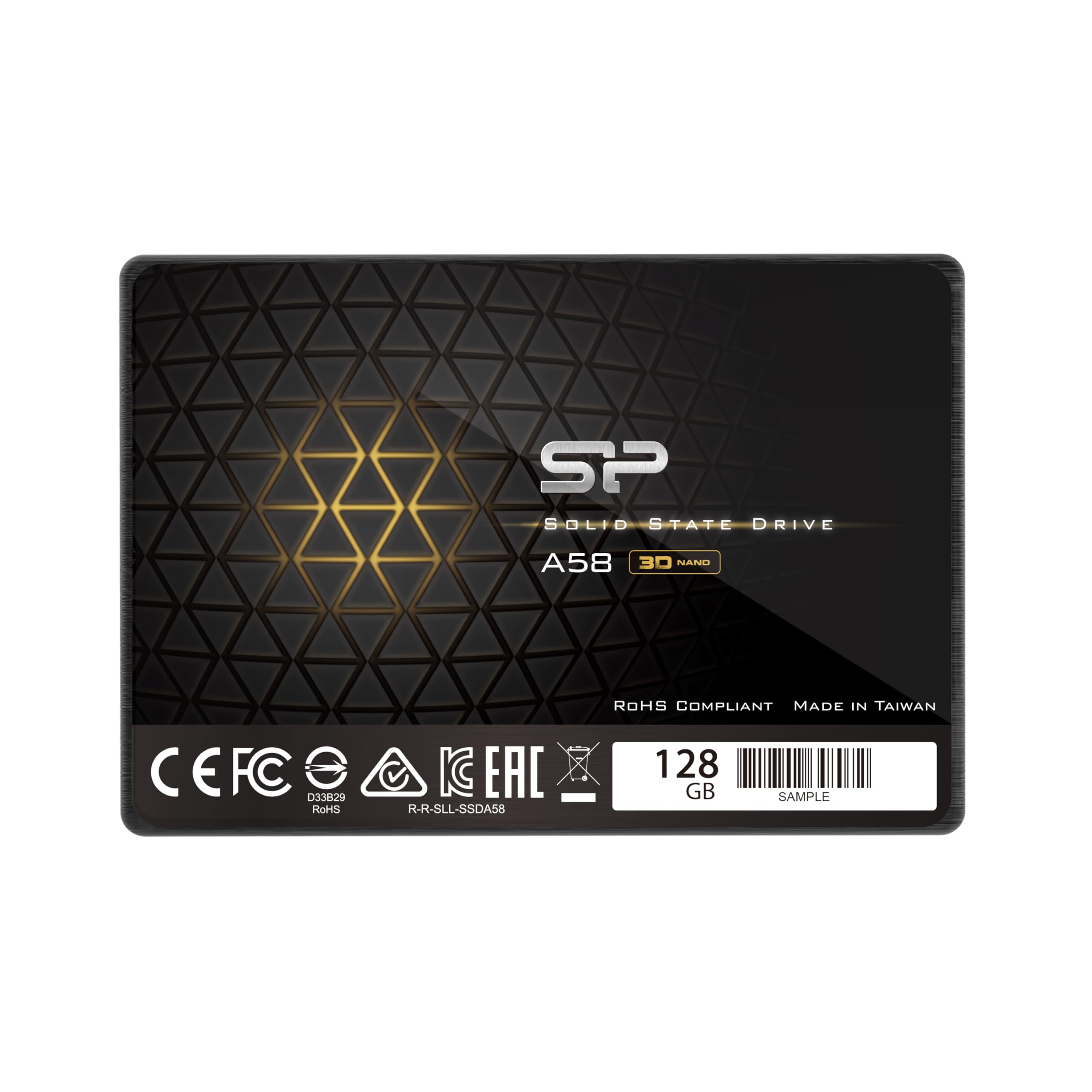 SP Silicon Power Ace A58 128GB 2.5 Inch SATA III SSD, 3D NAND with SLC Cache, Up to 500MB/s, Internal Solid State Drive for Desktop Laptop Computer