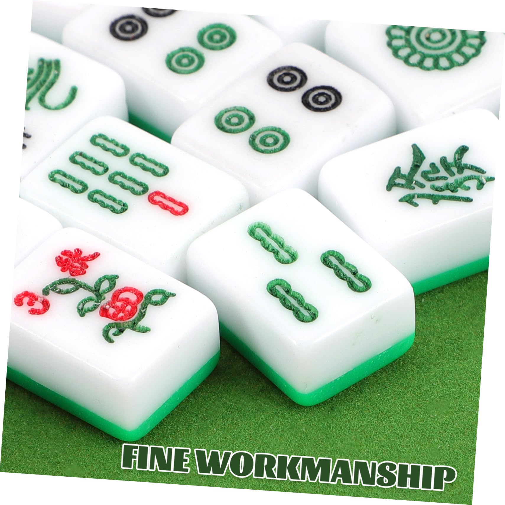 Mini Mahjong Set Tragbar mit Feiner Verarbeitung Klare Muster Leicht zu Reinigen Inklusive Aufbewahrungsbox Lustiges Chinesisches Reisespiel für Familie und Zufällige Farbe