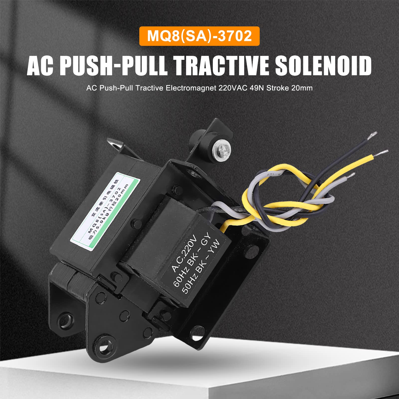 Ostatni MQ8 (SA)-3702 AC elektromagnes ciągnący push-pull 220VAC 49N skok 20mm