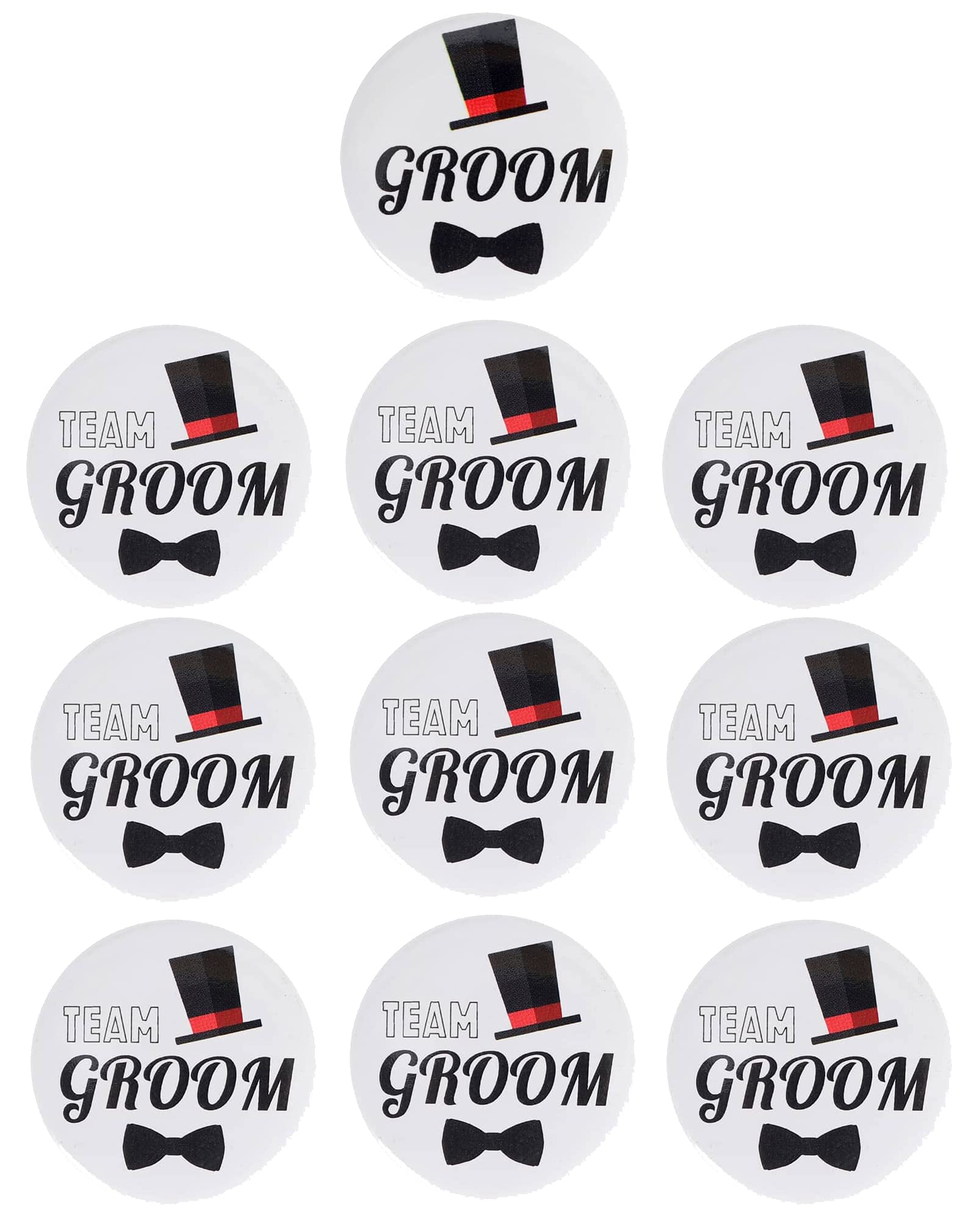 Brosash Team Groom Buttons - 1 Groom, 1 Best Man & 8 Team | Bachelor Party Favors Supplies Decorations Men Favor Kit Gifts Bridal Pin Wedding Set Bride Groomsmen Gift Ideas Engagement Accessories