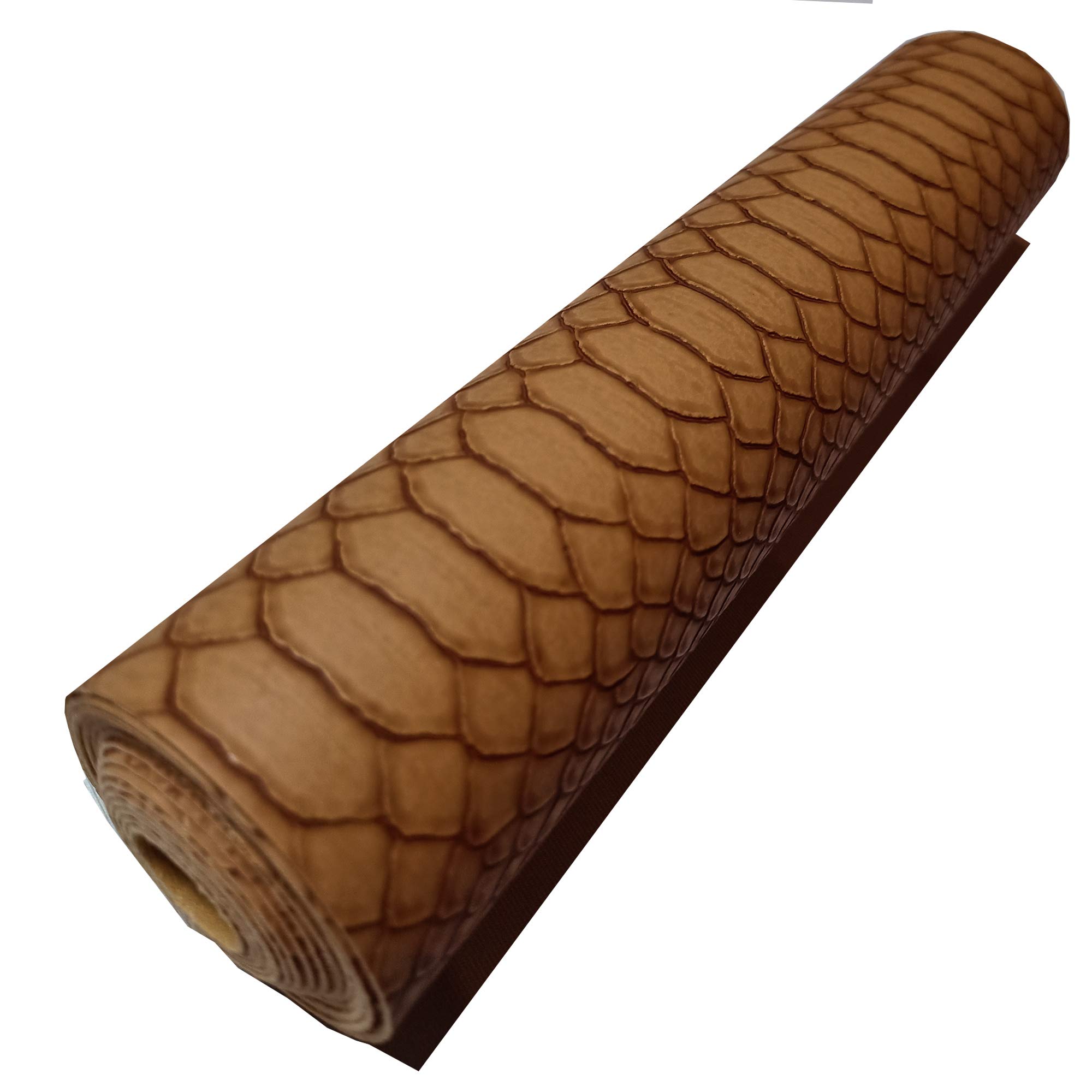 Podlinen Light Brown Choice Of 12 Cols .Mini Rolls Snake Skin Textured Faux Leather Pvc Grained Leatherette Fabric. 10/20/30/40 X 130Cm (, 30 X 130 Cm)