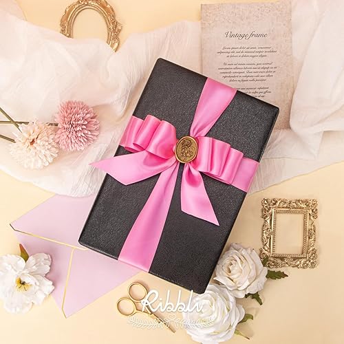 Miniatura 353 de Ribbli - Cinta de satén blanca de doble cara, 1 pulgada x 25 yardas, uso para ramo de lazos, envoltura de regalos, arreglos florales