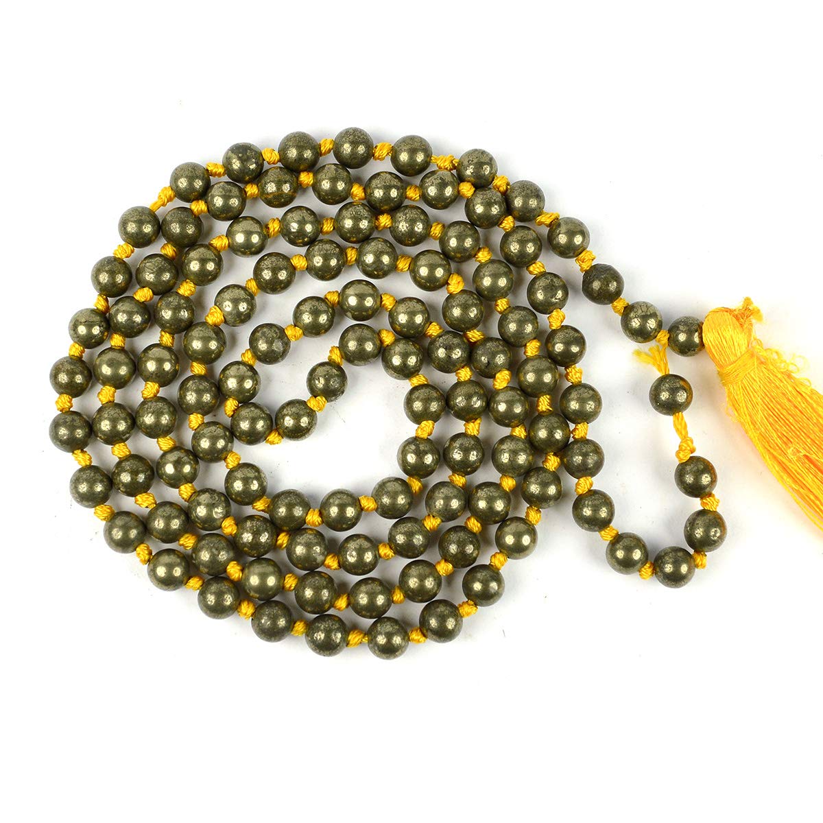 Reiki Crystal Products Pyrite Mala Necklace 6 mm Crystal Stone Mala 108 Bead Jaap Mala for Reiki Healing and Crystal Healing Stone Mala (Color : Golden) (B07LD519YK) Amazon Price History, Amazon Price Tracker