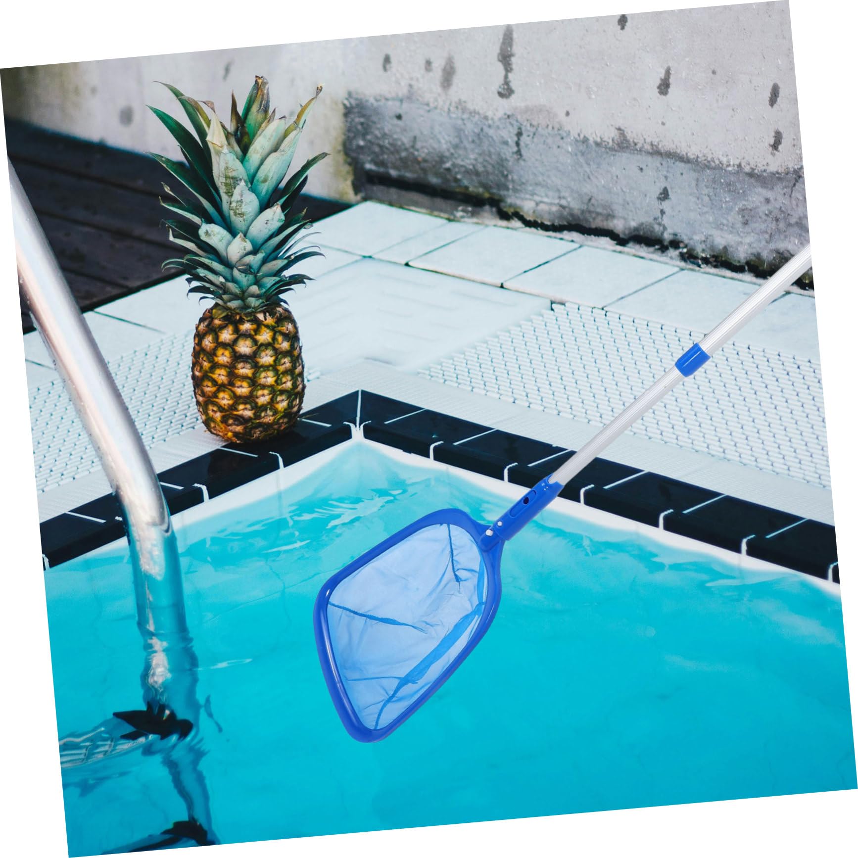 Toddmomy Kit de Limpieza de Piscinas con Poste Telescópico y Rastrillo de Malla para Spas, Equipo de Limpieza Eficaz para Decoración Verano y Mantenimiento de Piscinas Públicas