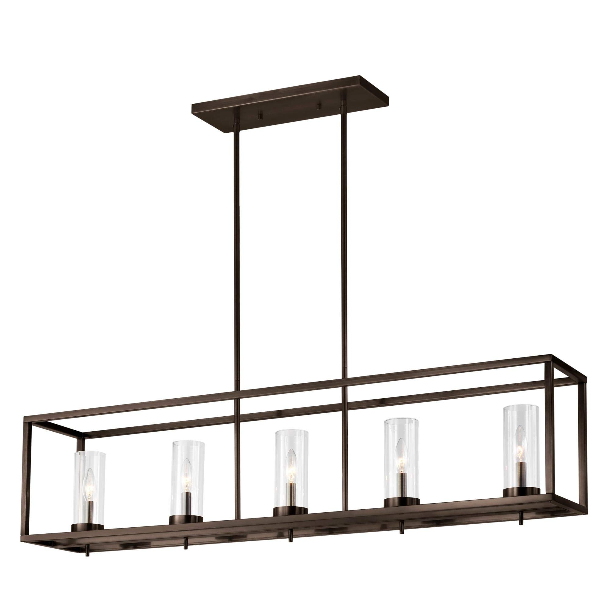 Sea Gull Lighting Generation 6690305-778 Transitional Five Light Island Pendant from Seagull-Zire Collection Dark Finish, 48.00 inches, Brushed Oil Rubbed Bronze