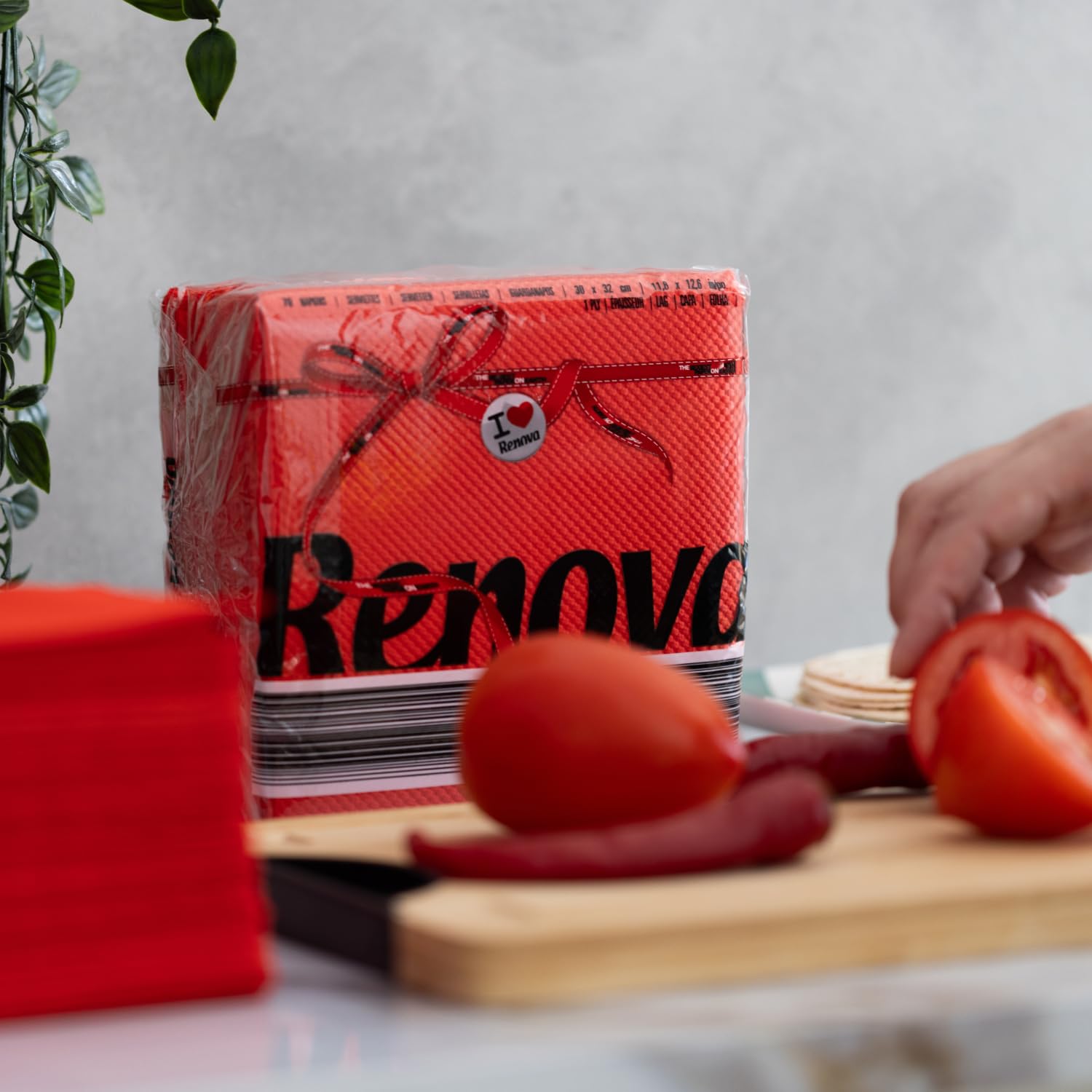 Renova Zestaw 70 serwetek papierowych Red Label, czerwony