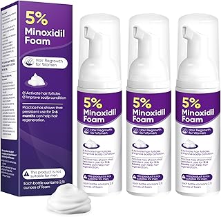 5% Minoxidil Foam for Women Hair Growth Foam Suitable for Hair Thinning Receding Hairline and Hair Loss to Hair Regrowth Get Thicker Fuller Hair 3 Bottles 2.11 Ounces Each