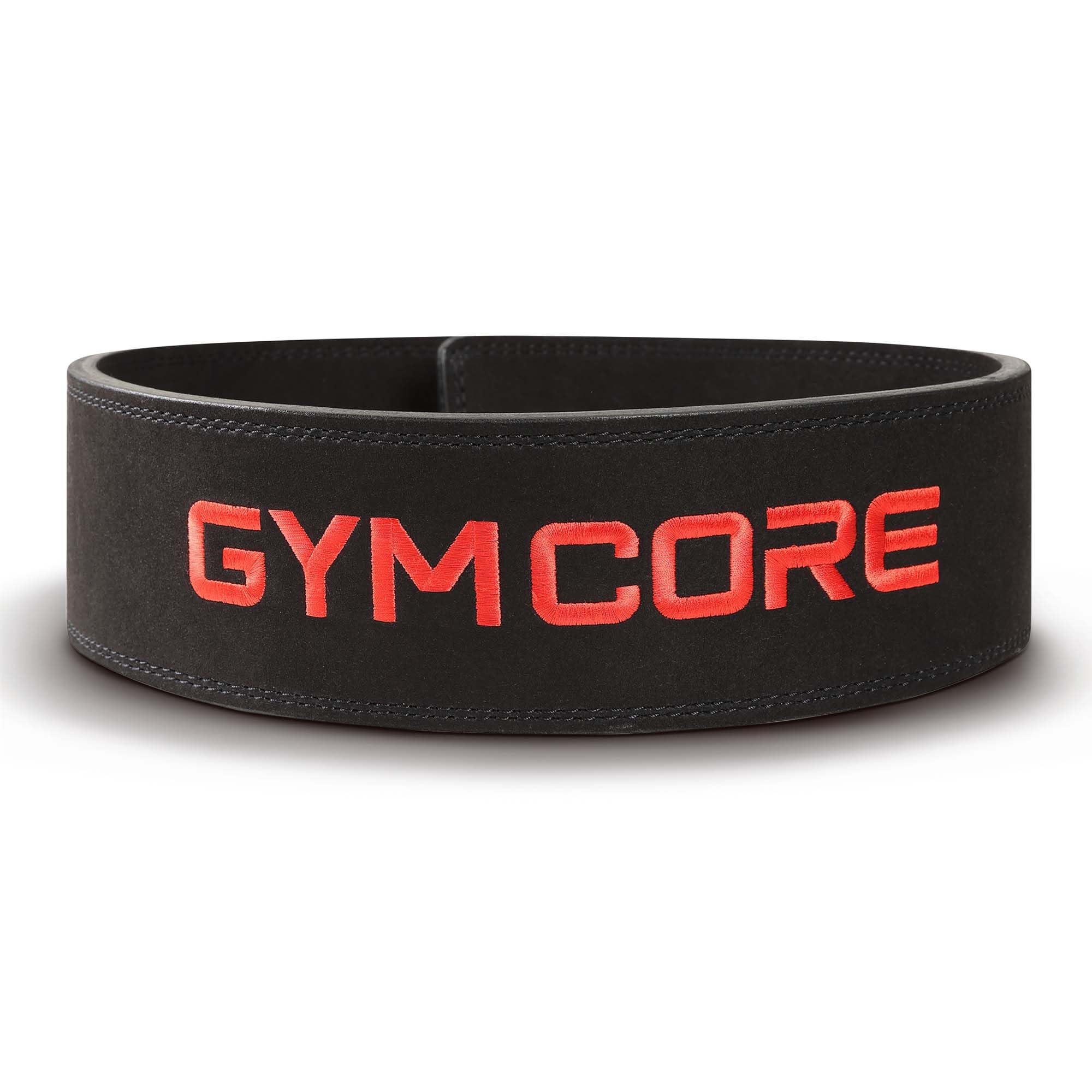 GYM CORE Leather Weightlifting Lever Belt - Suede Leather Adjustable Belt - 4" Wide Home Gym Equipment for Powerlifting Squat Deadlift - Perfect for Strength Training, Large