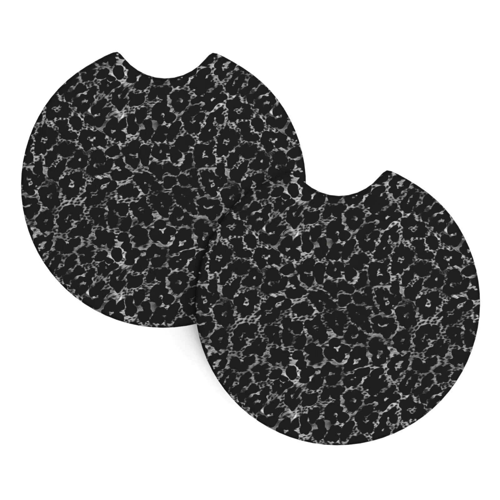 Mystenox Car Cup Holder Coaster Leopard 2 PCS Non-Slip Embedded Coasters Cheetah Animal Water Bottle Coasters Insert Pad Drink Mat Vehicle Interior
