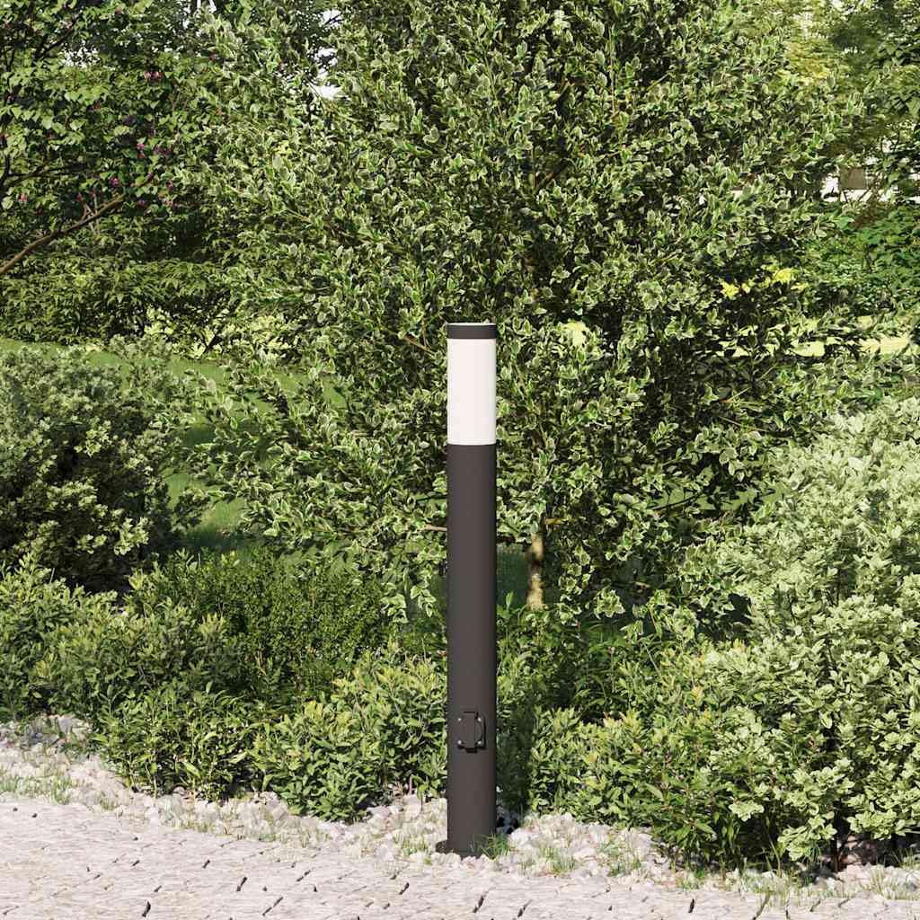 Latarnia świetlna z gniazdkiem 80 cm, stal nierdzewna, IP44