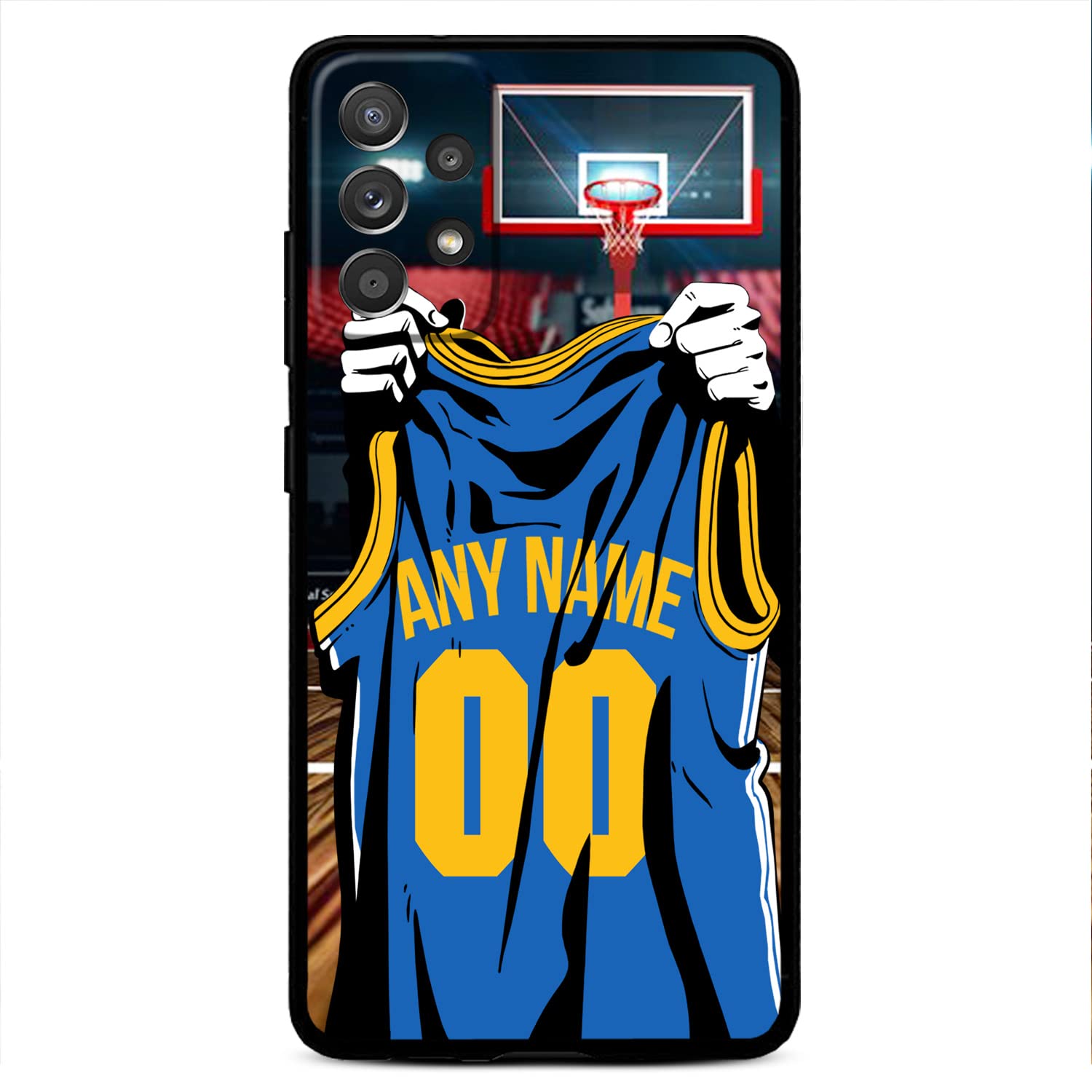VNGDA DIY Custom Name & Number - Golden State Basketball Jersey - Liquid Silicone Case for Samsung Galaxy A17 A16 A15 A14 5G A35 A53 A03S A42 A32 A54