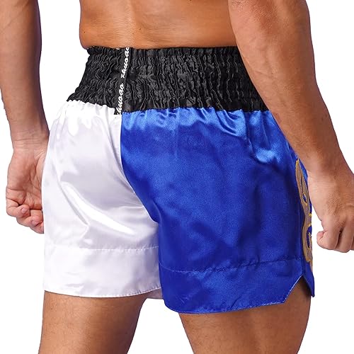 Miniatura 4 de Pantalones cortos de boxeo con lentejuelas bordadas para hombre Muay Thai Kick Boxing Shorts Boxer