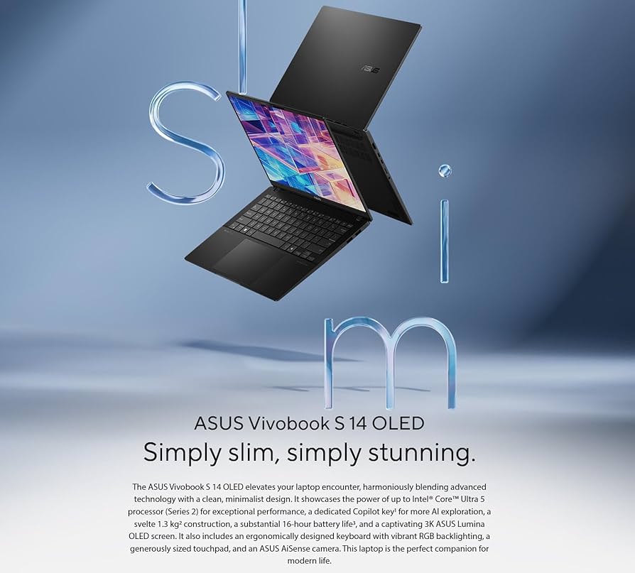 Amazon.com: ASUS Vivobook S 14 AI OLED Laptop, Intel Core Ultra 5