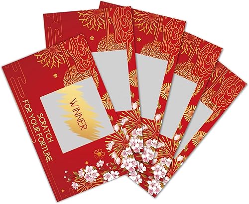 Tarjeta de año nuevo chino 2024 para raspar, año nuevo lunar, tarjetas de juego de rascar para celebración y fiesta, festival de primavera,