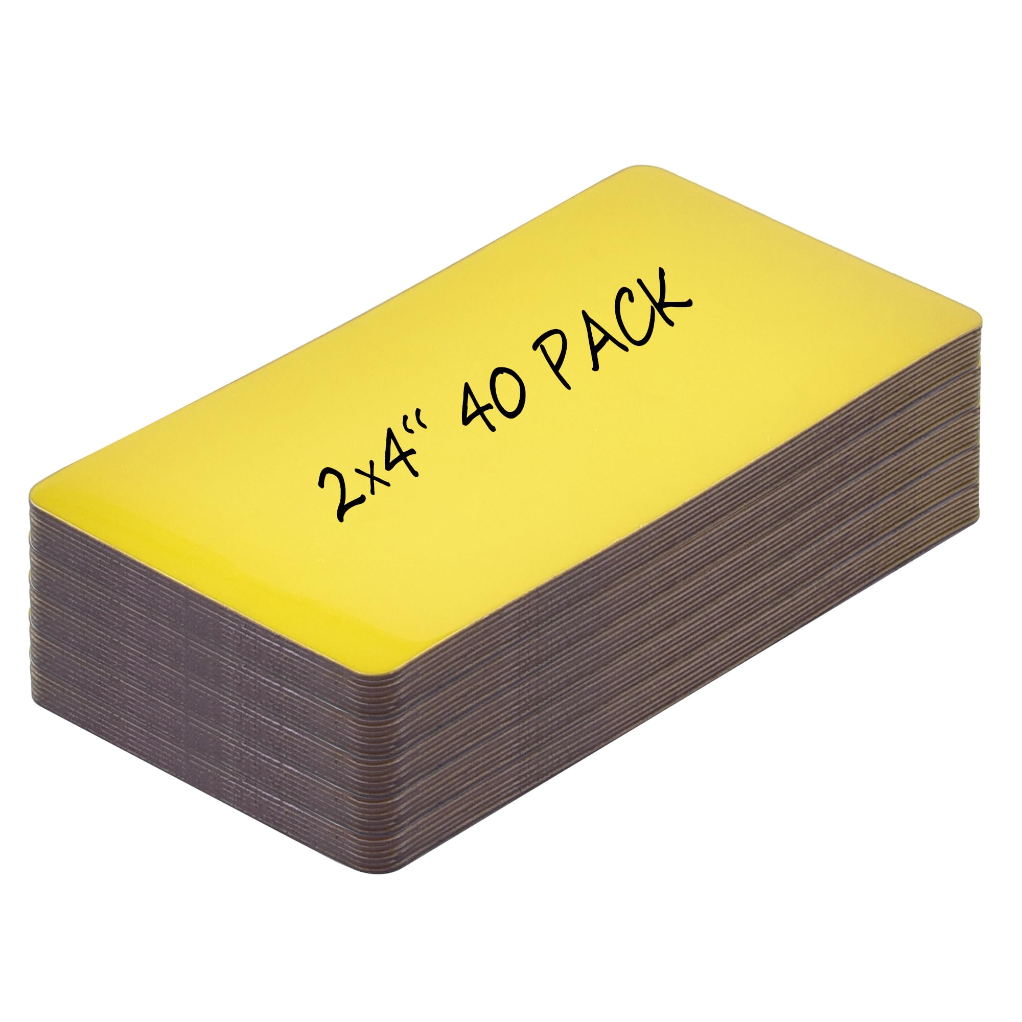 Realth Magnetic Dry Erase Labels, Yellow, 5CM x 10CM - 40Pcs