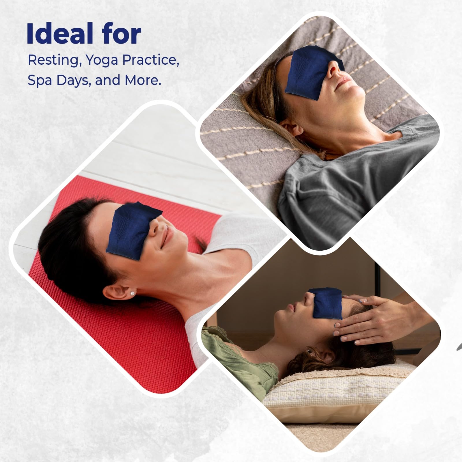 MeFree Eye Pillow for Relaxation, Silk Eye Pillow with flaxseeds, Small,Perfect for Sleeping, Yoga, Meditation, Handwash outer case | Length: 10cms, Width: 21.5cms, 200 grams | Navy Blue 1