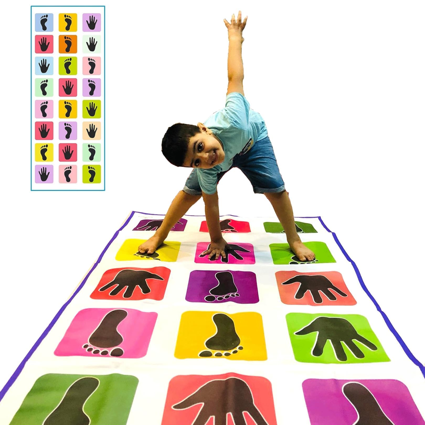 Kids Mandi Hopscotch Game | Jumbo Kids Play Mat (40" x 108") | Kith-Kith, Stapu, Langdi, Ekka Dukka, Paandi, Kunte Bille | Unique Balancing Game | Large size for 3 years and up