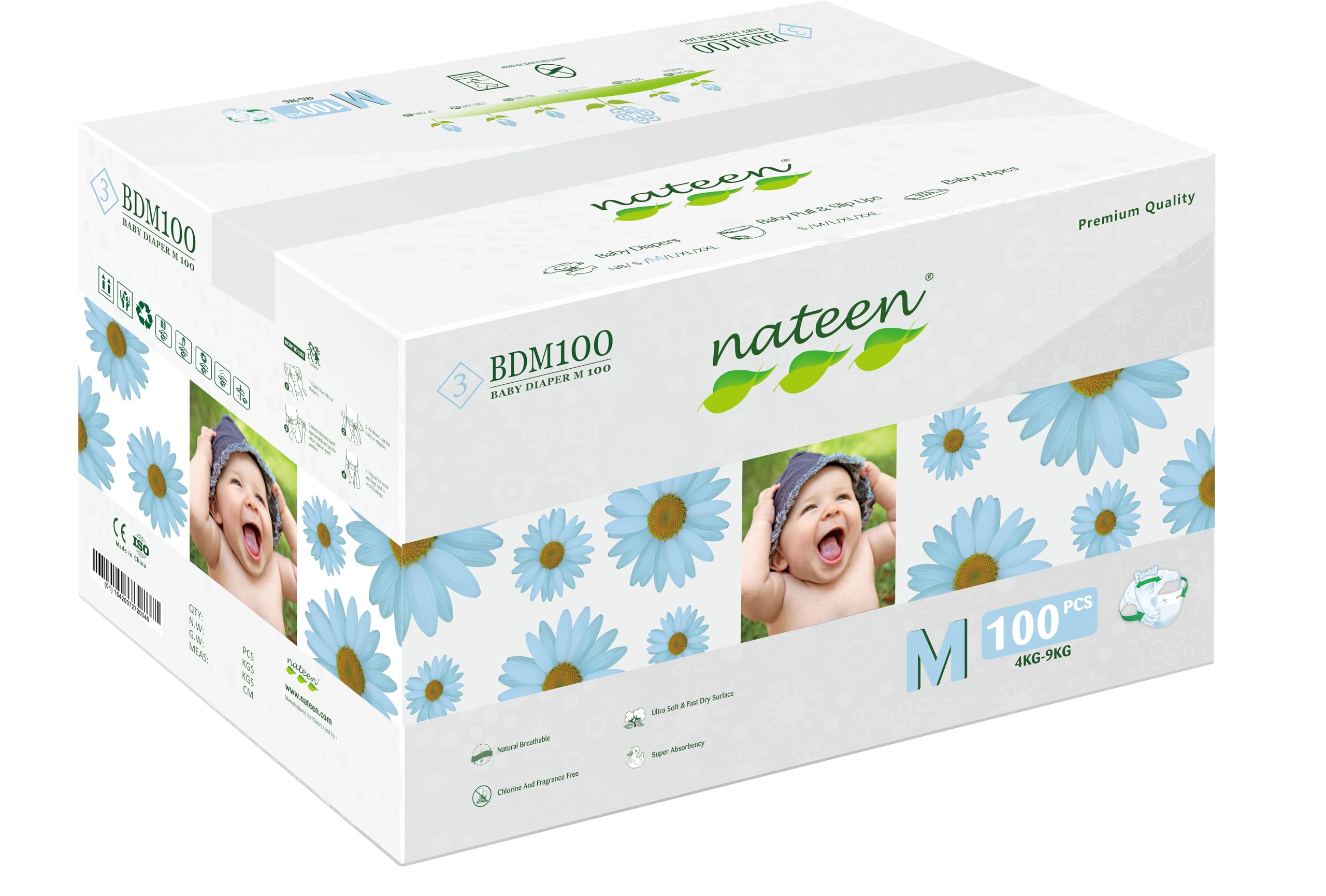 Premium Baby Diapers, Overnight Use Disposable Diapers for Sensitive Skin, Ultra Thin Dia…