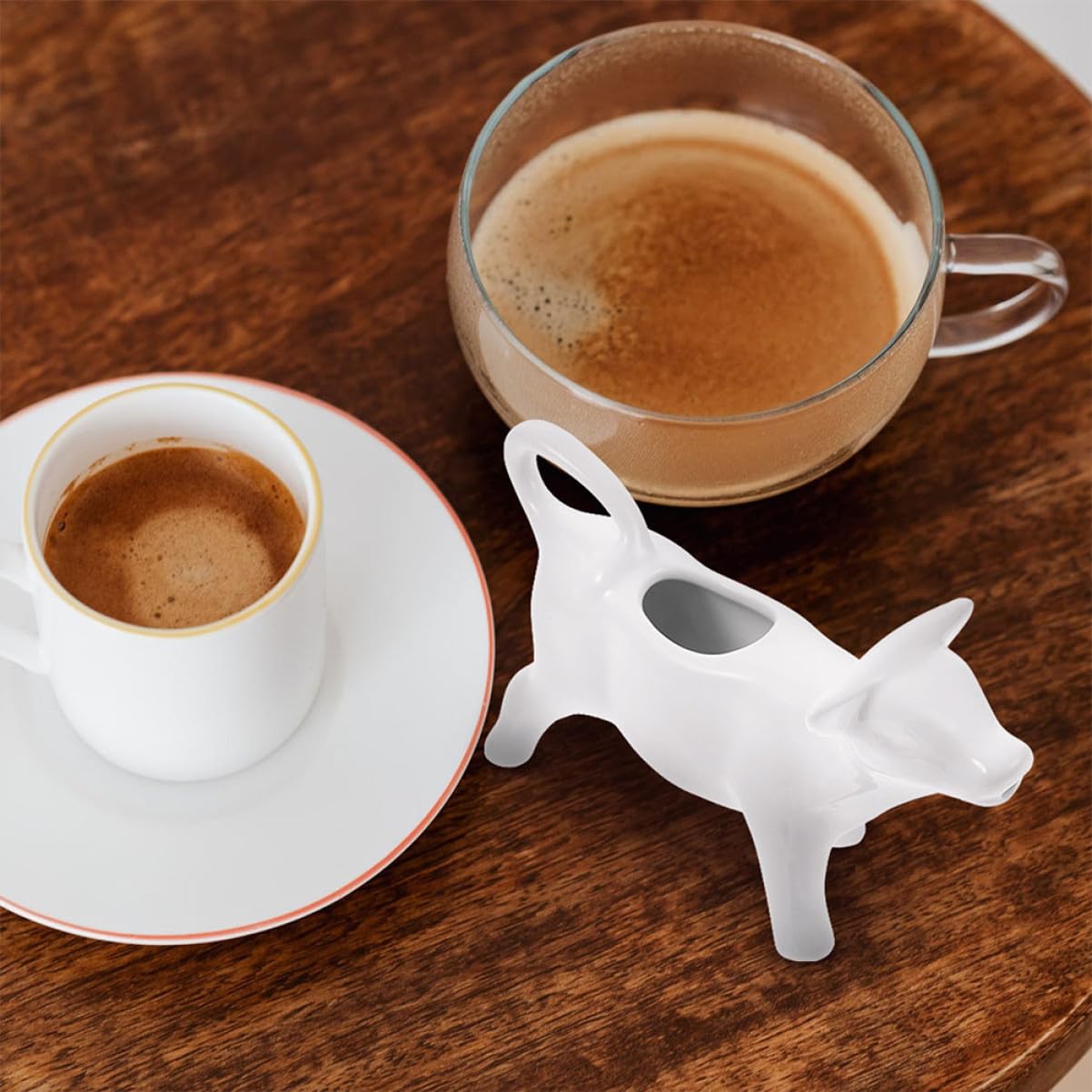 GLEAVI 4piezas Jarra de Cerámica para Espumar Leche Dibujos Animados Recipiente para Salsa de Cocina para Hacer Café Capuchino Casa