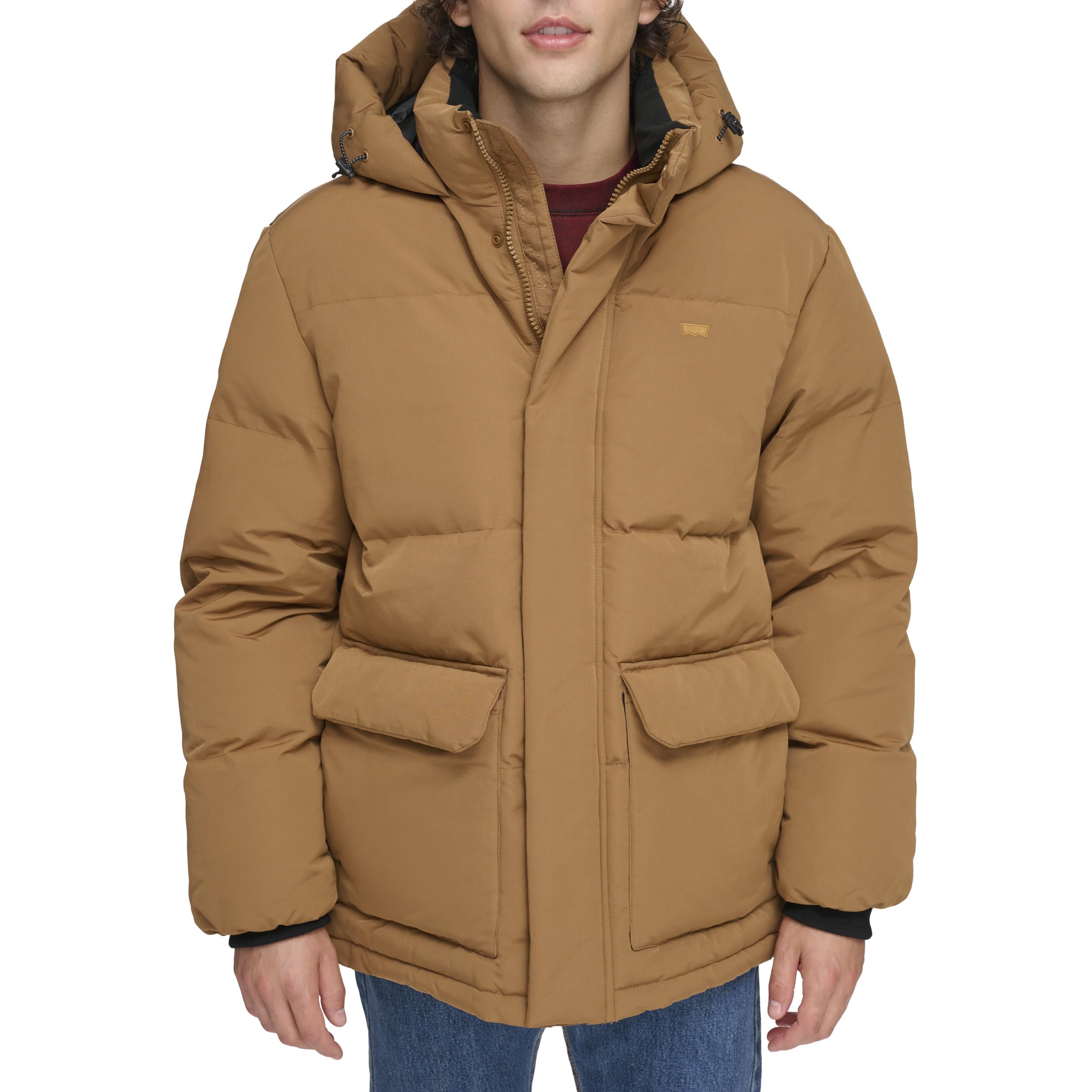 Levi's Herren Steppjacke Puffer Parka Jacke, Worker Brown, XL